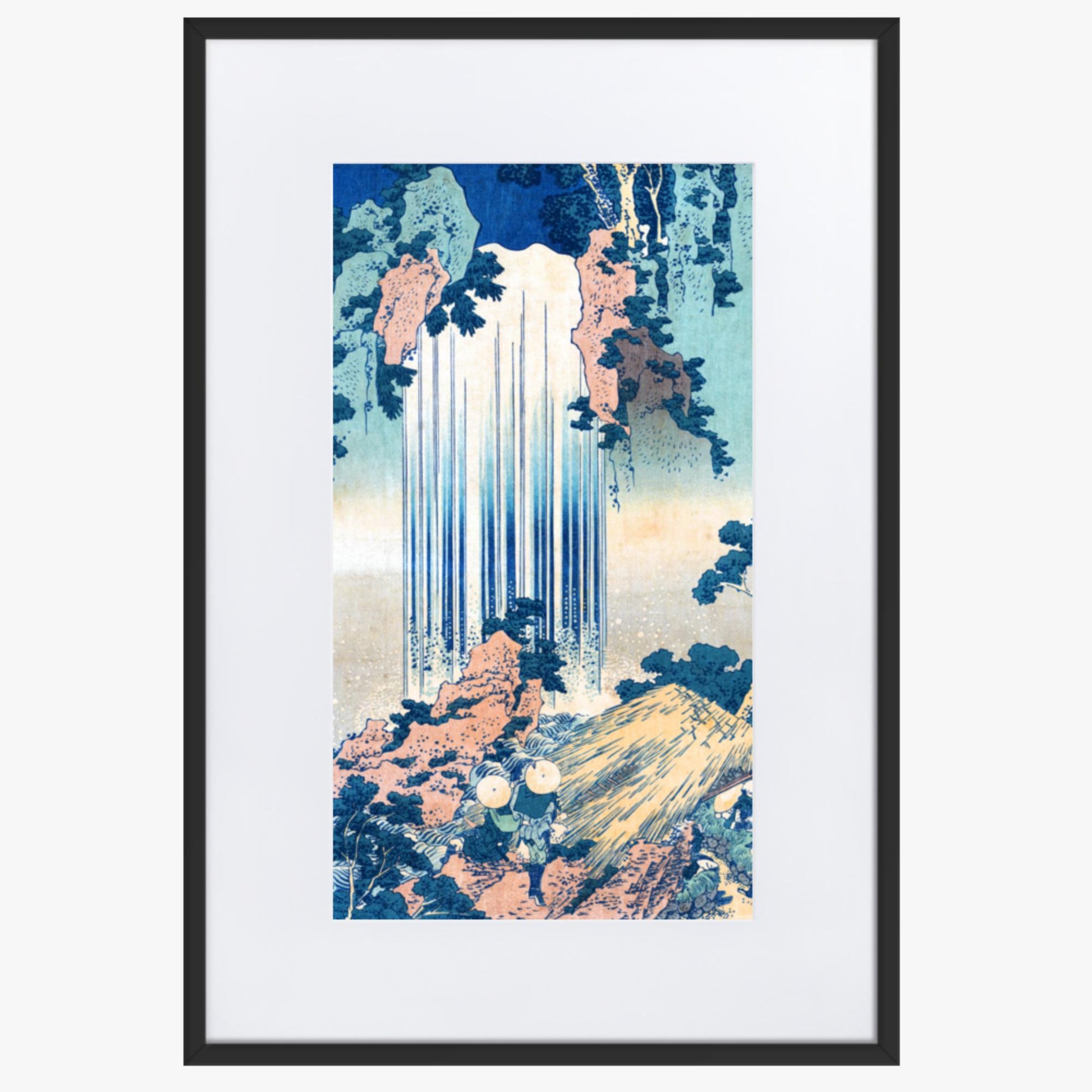 Katsushika Hokusai: Yoro Waterfall in Mino Province - 61x91 cm Poster With Black Frame