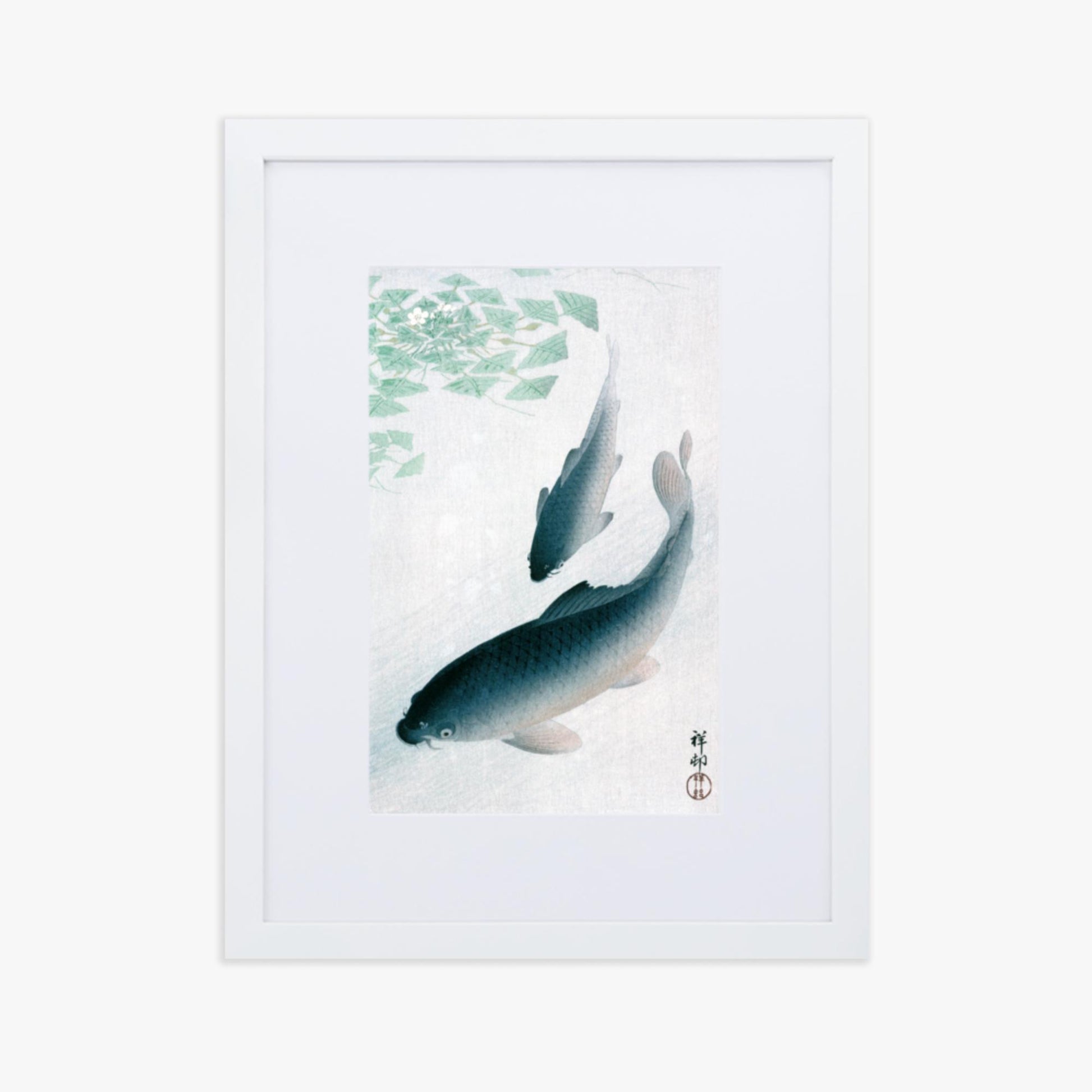 Ohara Koson - Carp or Koi 30x40 cm Poster With White Frame