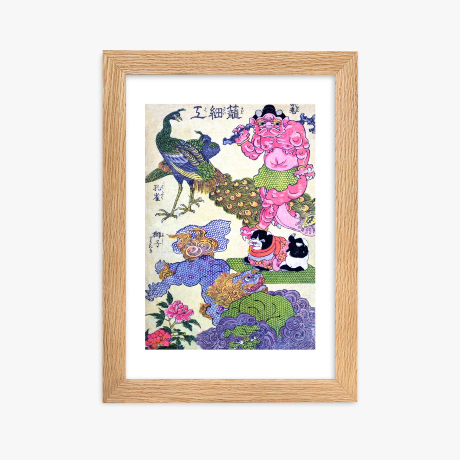 Utagawa Kunisada - Kagozaiku Naniwa saikunin Ichida Shōshichirō 21x30 cm Poster With Oak Frame