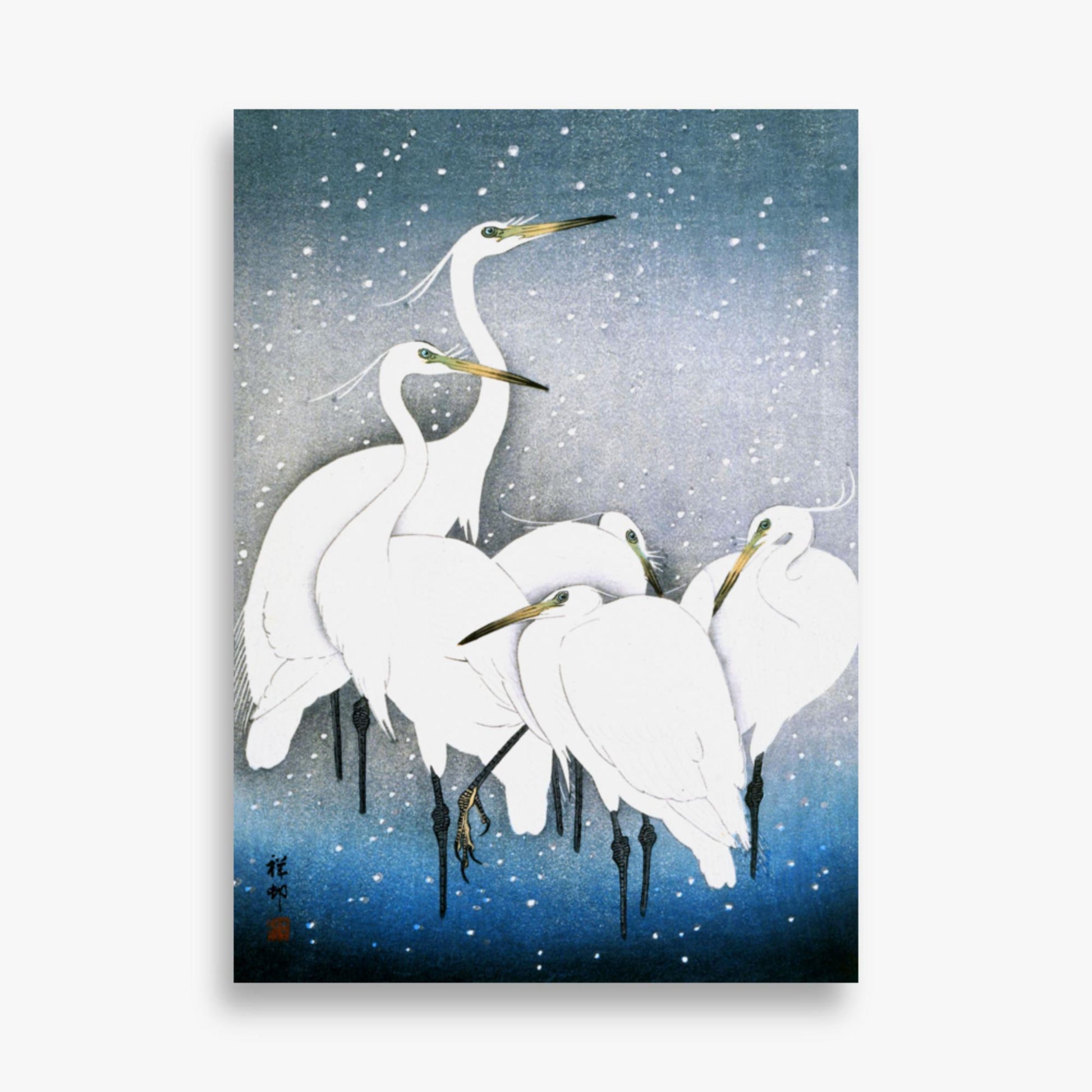 Ohara Koson - Egrets in the Snow 50x70 cm Poster