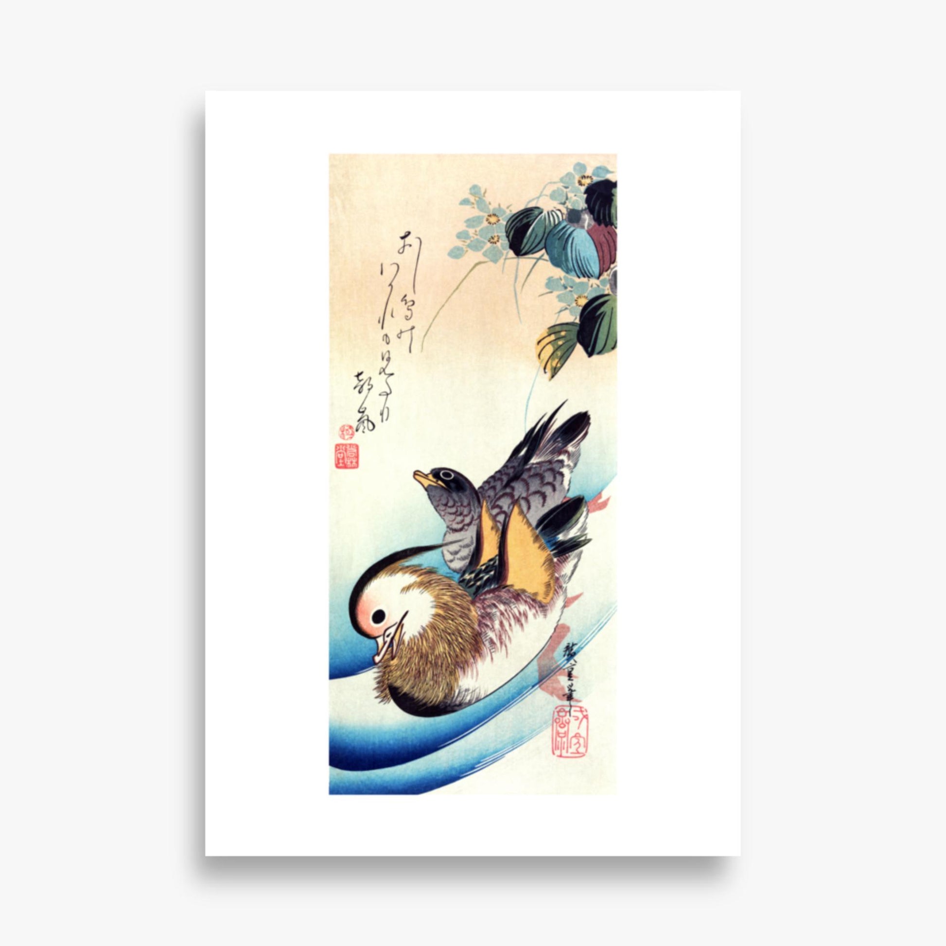 Utagawa Hiroshige - Two Mandarin Ducks 70x100 cm Poster