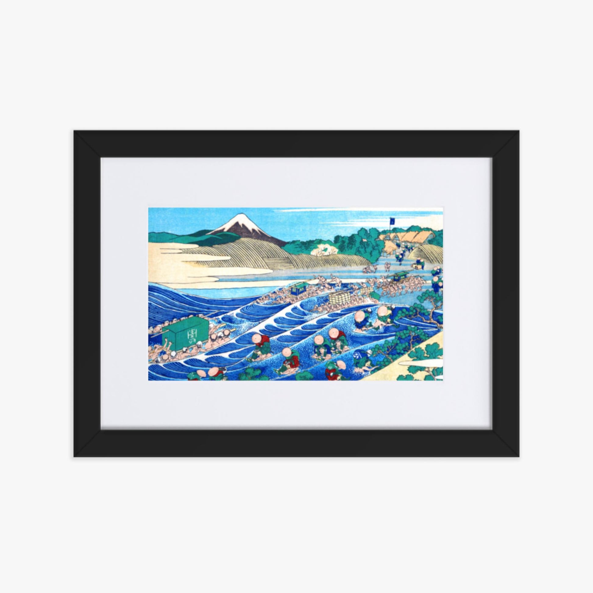 Katsushika Hokusai - Fuji Seen from Kanaya on the Tōkaidō 21x30 cm Poster With Black Frame