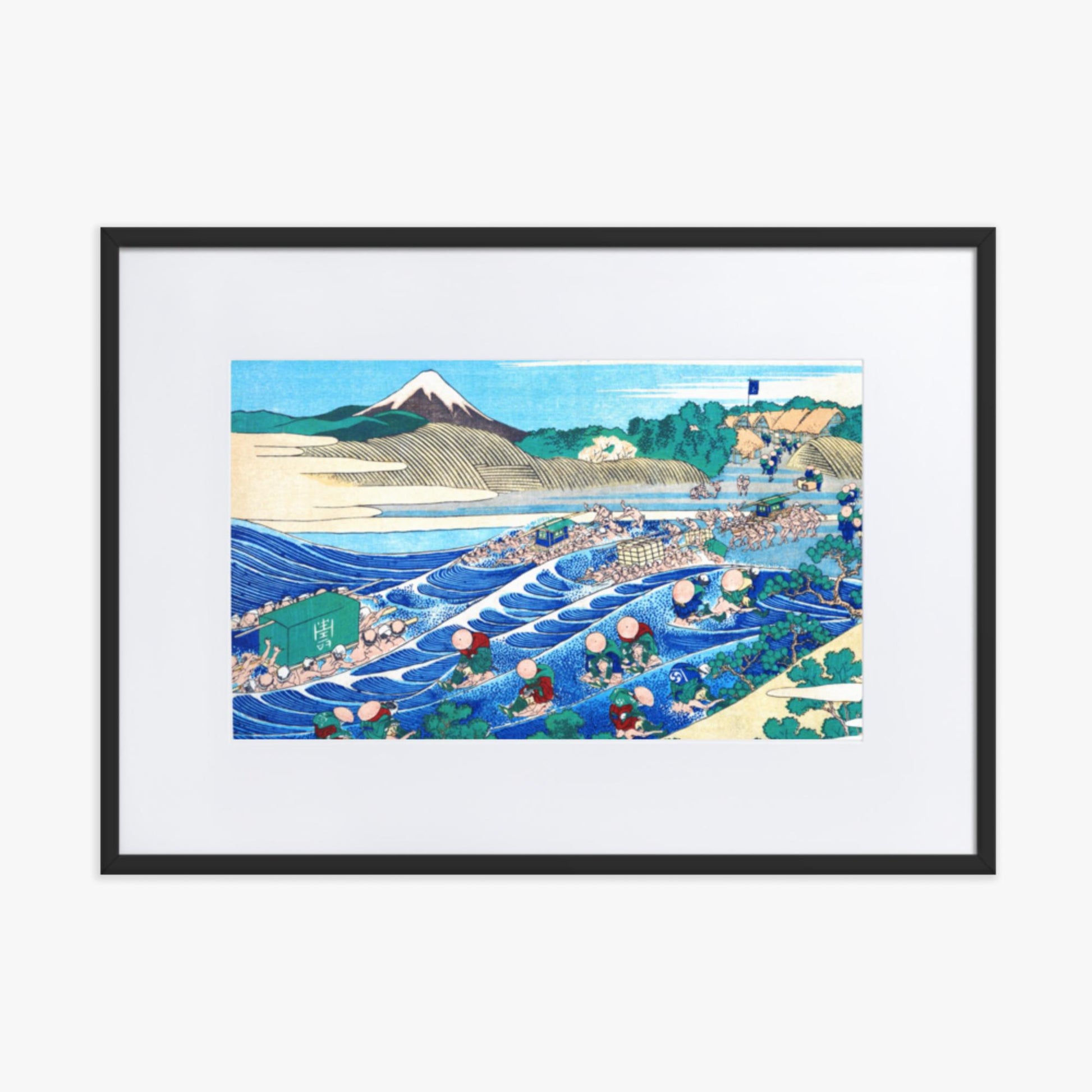 Katsushika Hokusai - Fuji Seen from Kanaya on the Tōkaidō 50x70 cm Poster With Black Frame