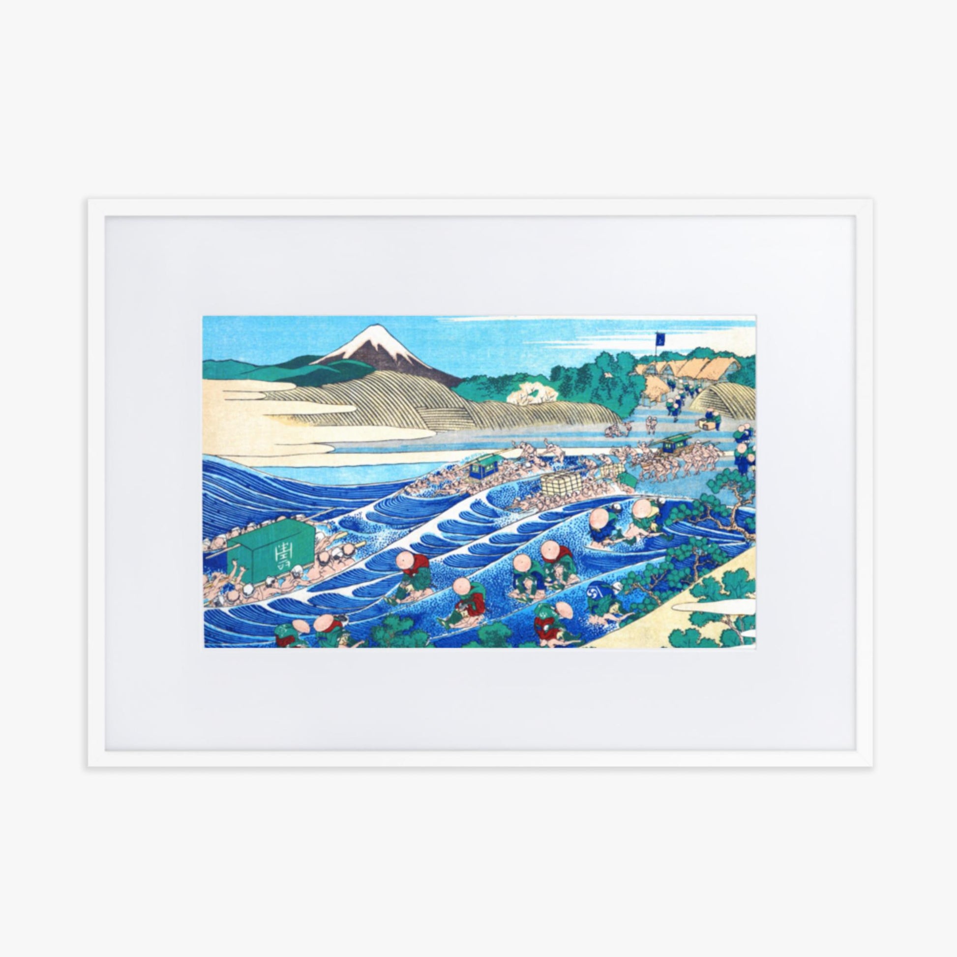 Katsushika Hokusai - Fuji Seen from Kanaya on the Tōkaidō 50x70 cm Poster With White Frame