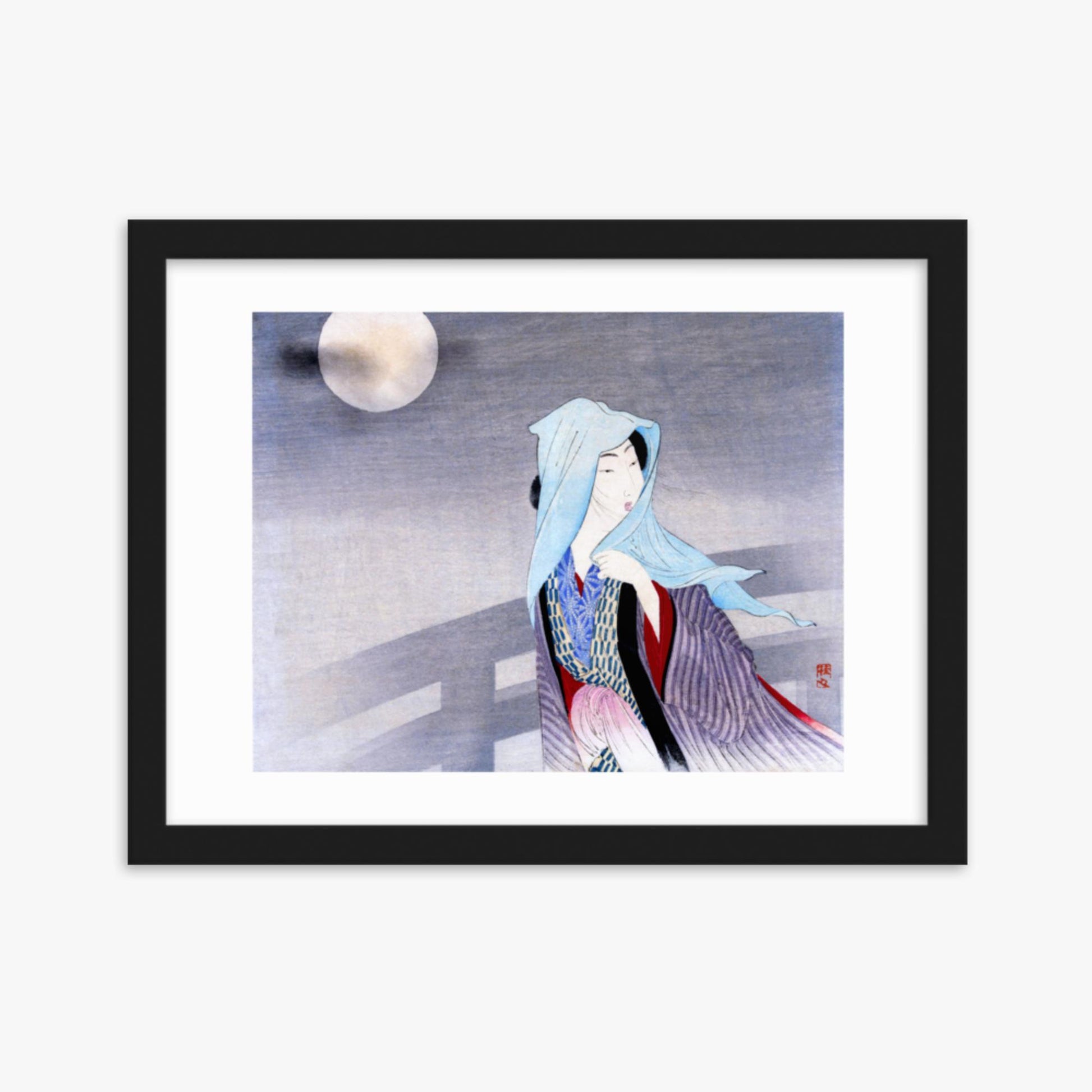 Takeuchi Keishu - Full Moon 30x40 cm Poster With Black Frame