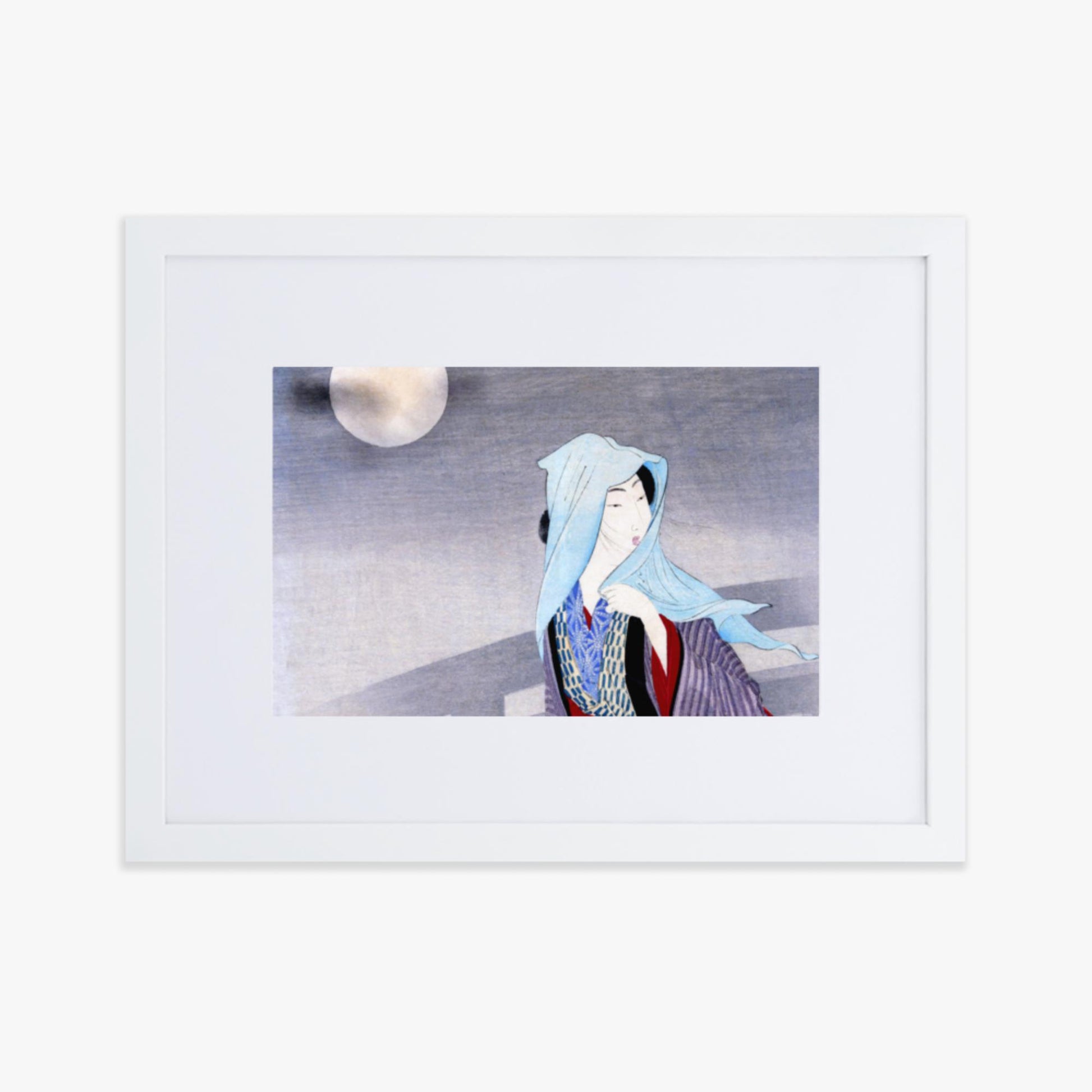 Takeuchi Keishu - Full Moon 30x40 cm Poster With White Frame