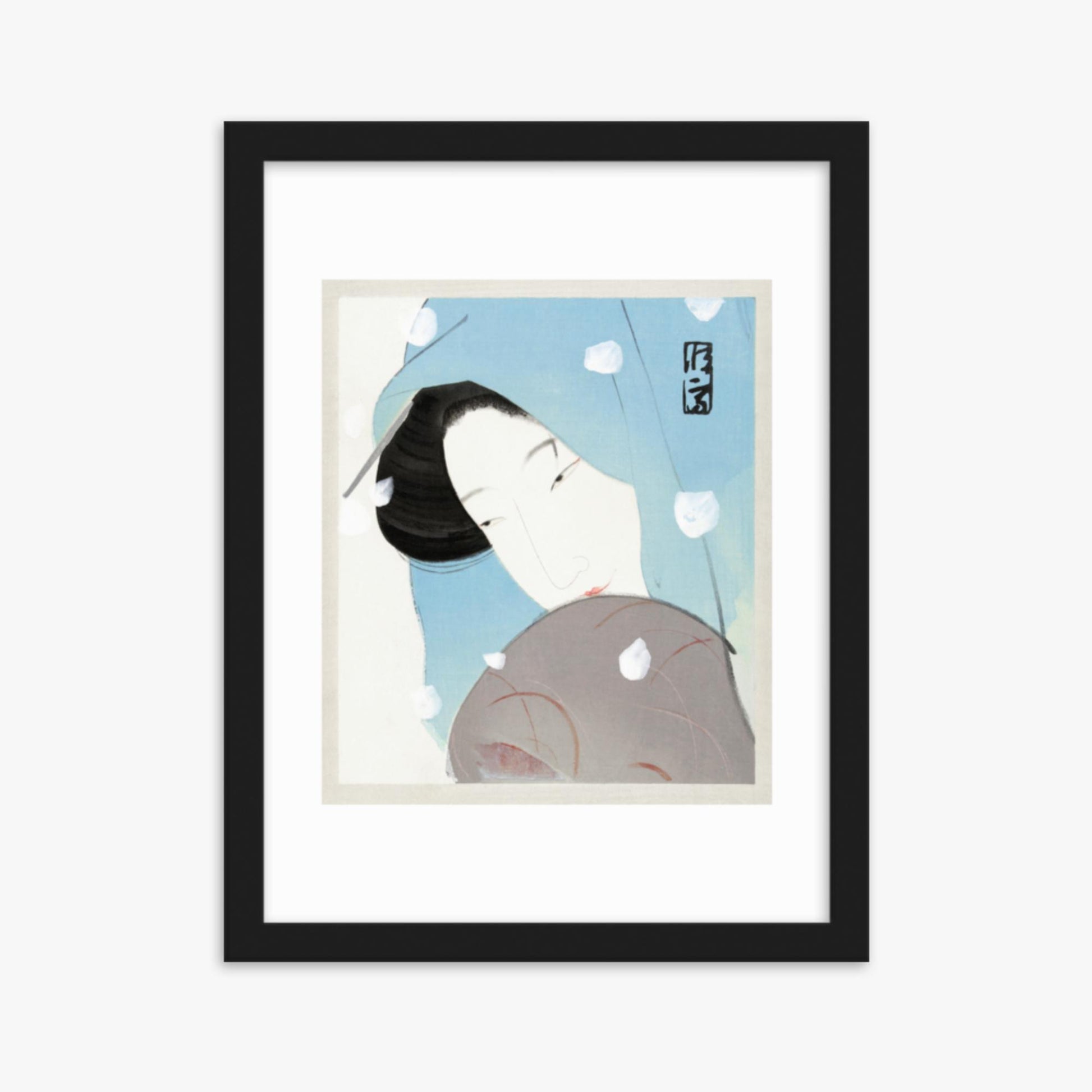 Kitano Tsunetomi - Umegawa 30x40 cm Poster With Black Frame