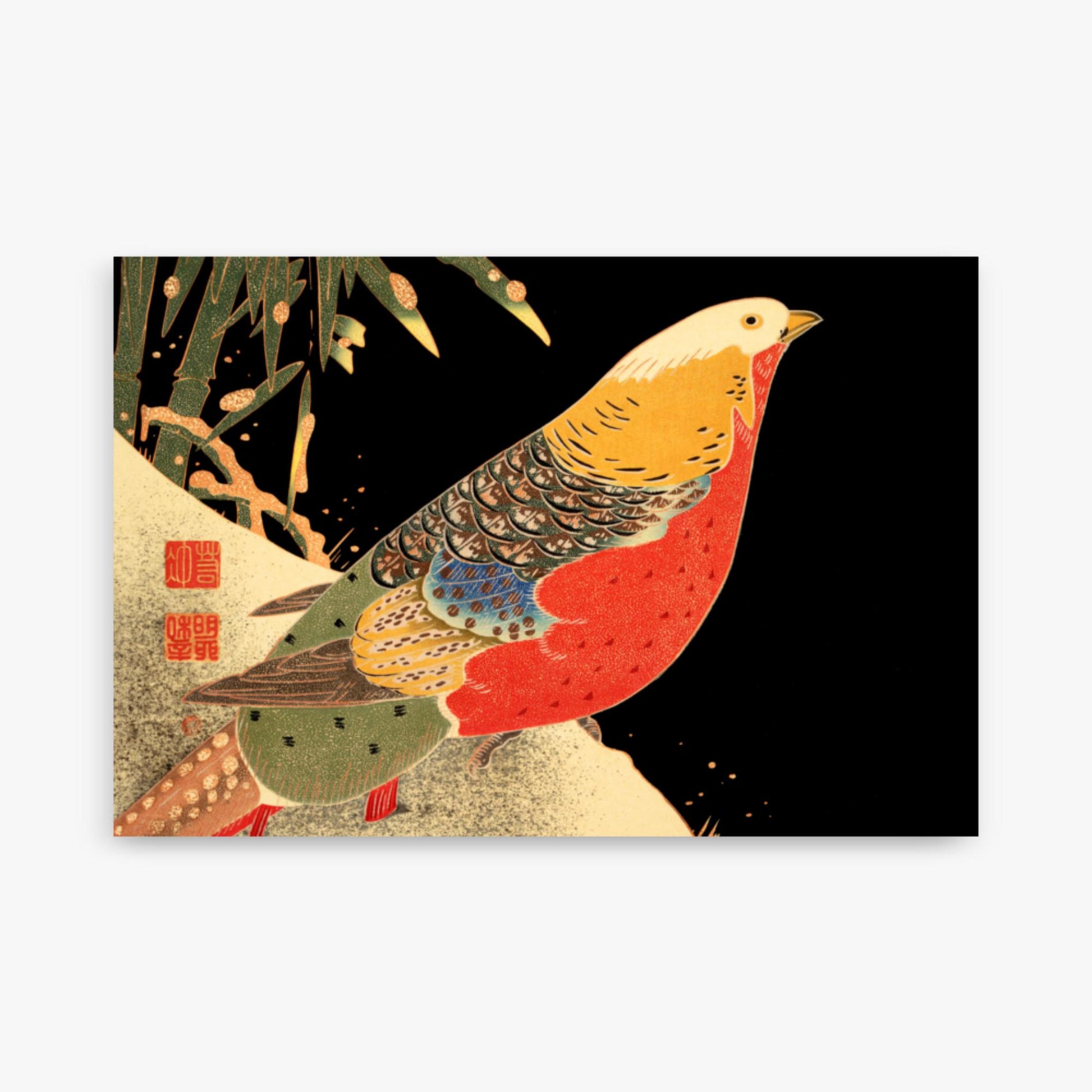 Ito Jakuchu - Golden Pheasant in the Snow 61x91 cm Poster