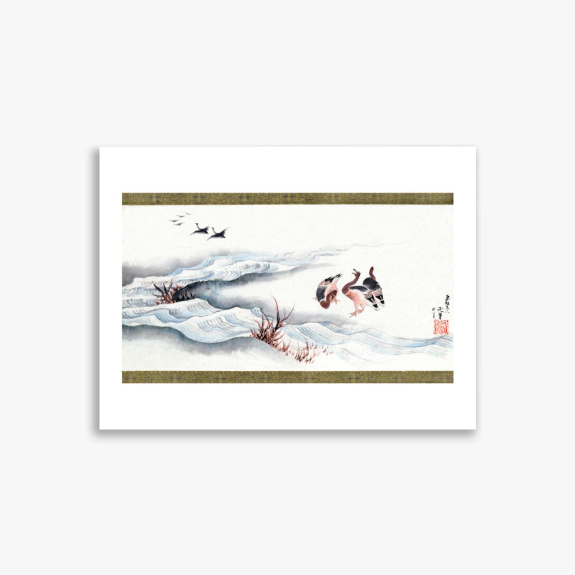 Katsushika Hokusai - Wild Geese and Water 30x40 cm Poster