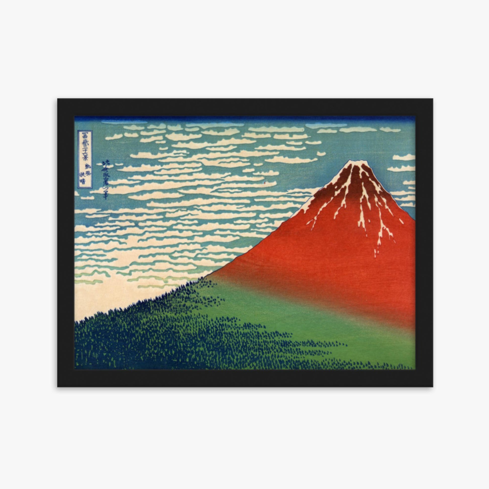 Katsushika Hokusai - Fine Wind, Clear Morning 30x40 cm Poster With Black Frame