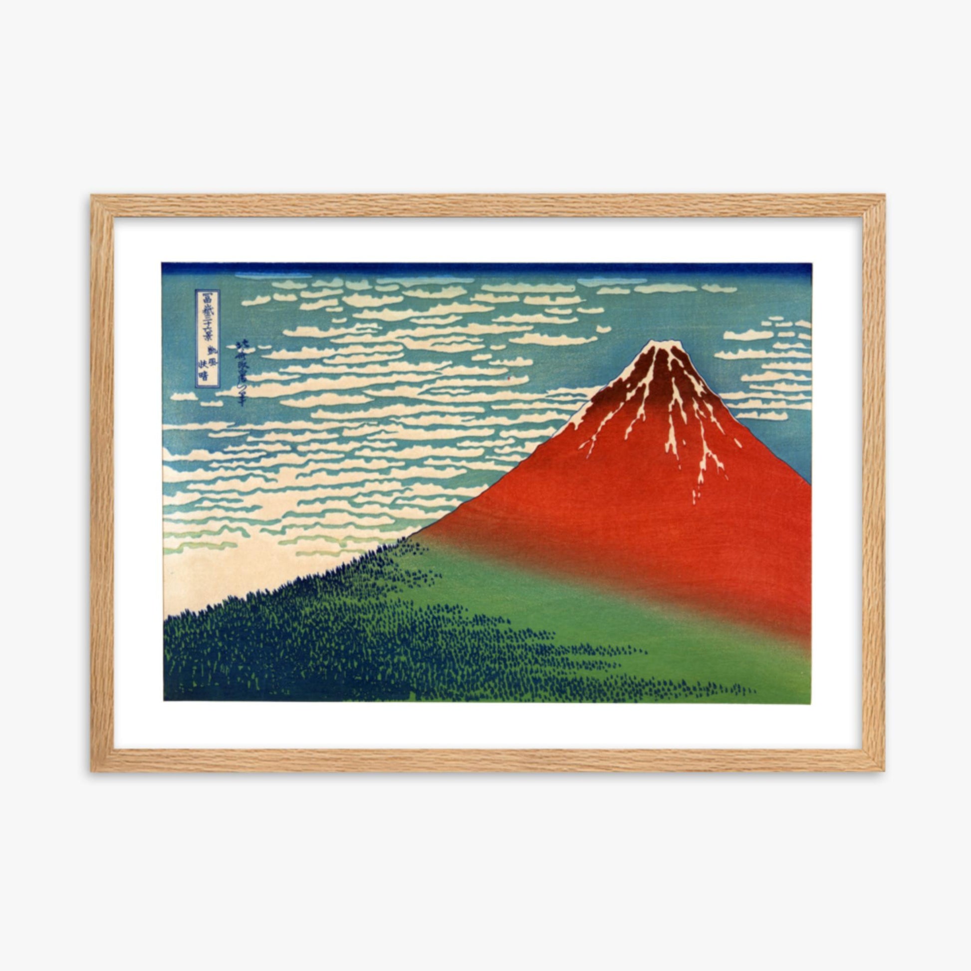 Katsushika Hokusai - Fine Wind, Clear Morning 50x70 cm Poster With Oak Frame