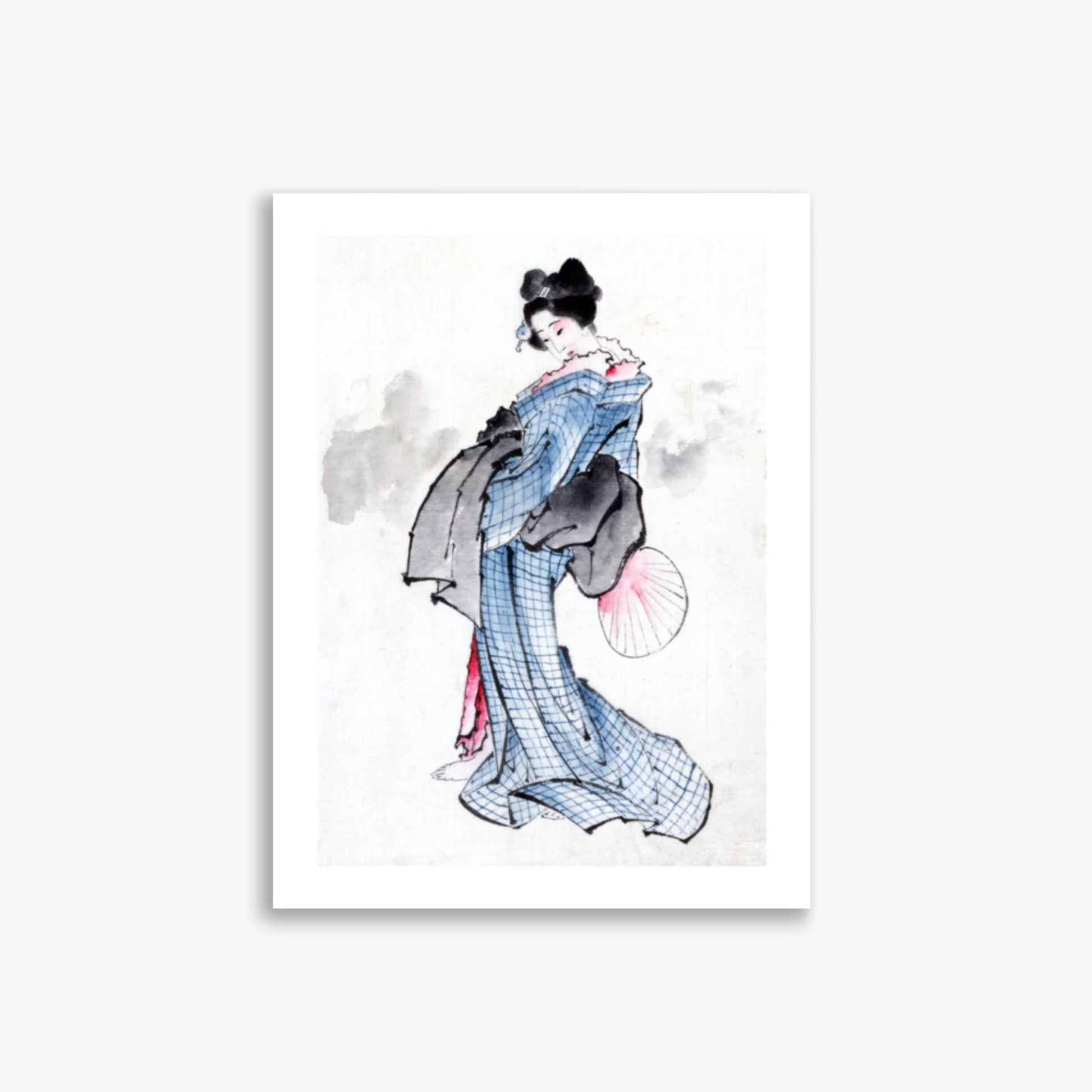 Katsushika Hokusai - Illustration of a Japanese Woman in Kimono 30x40 cm Poster