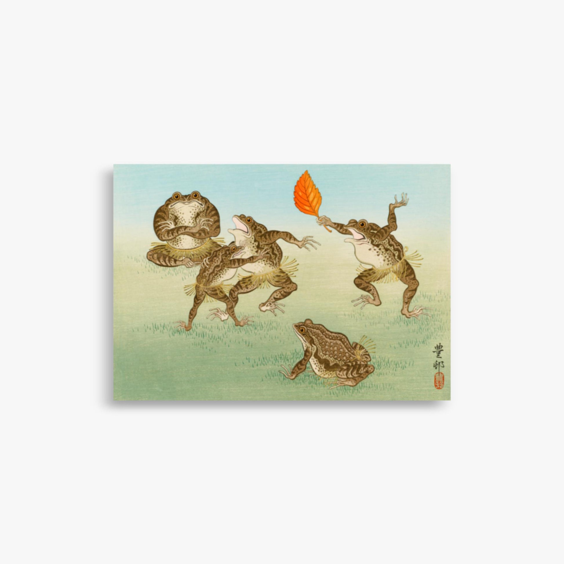 Ohara Koson: Sumo-Wrestling Toads - 21x30 cm Poster