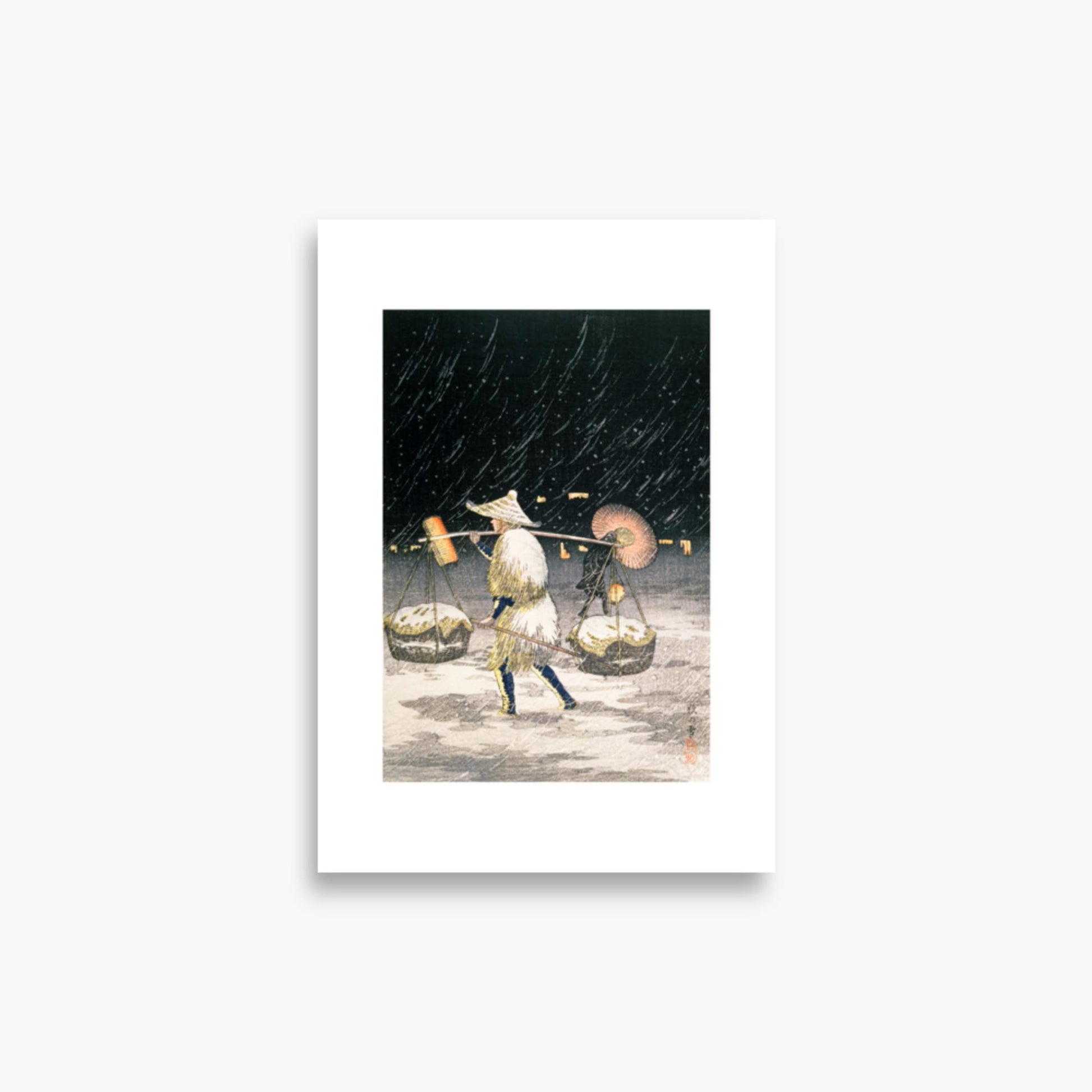 Takahashi Hiroaki: Night Snow - 21x30 cm Poster