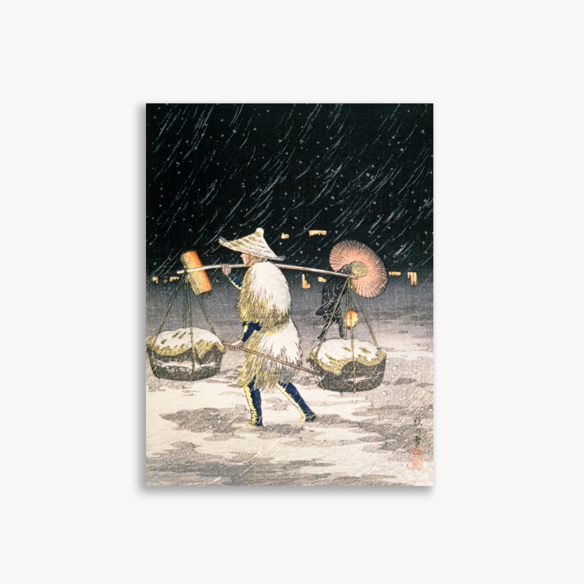 Takahashi Hiroaki: Night Snow - 30x40 cm Poster