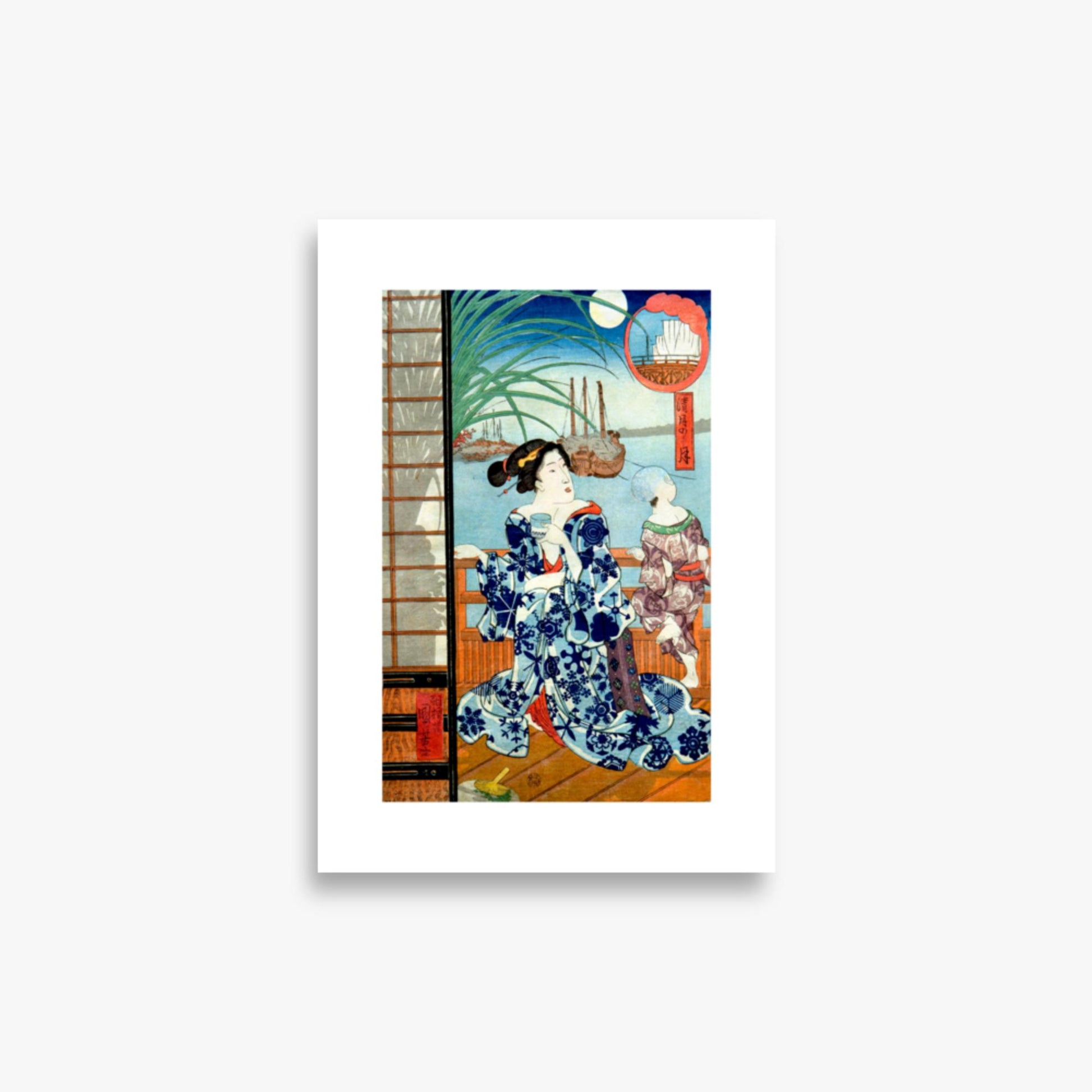 Utagawa Kuniyoshi: Clear Moon in the Eighth Month - 21x30 cm Poster