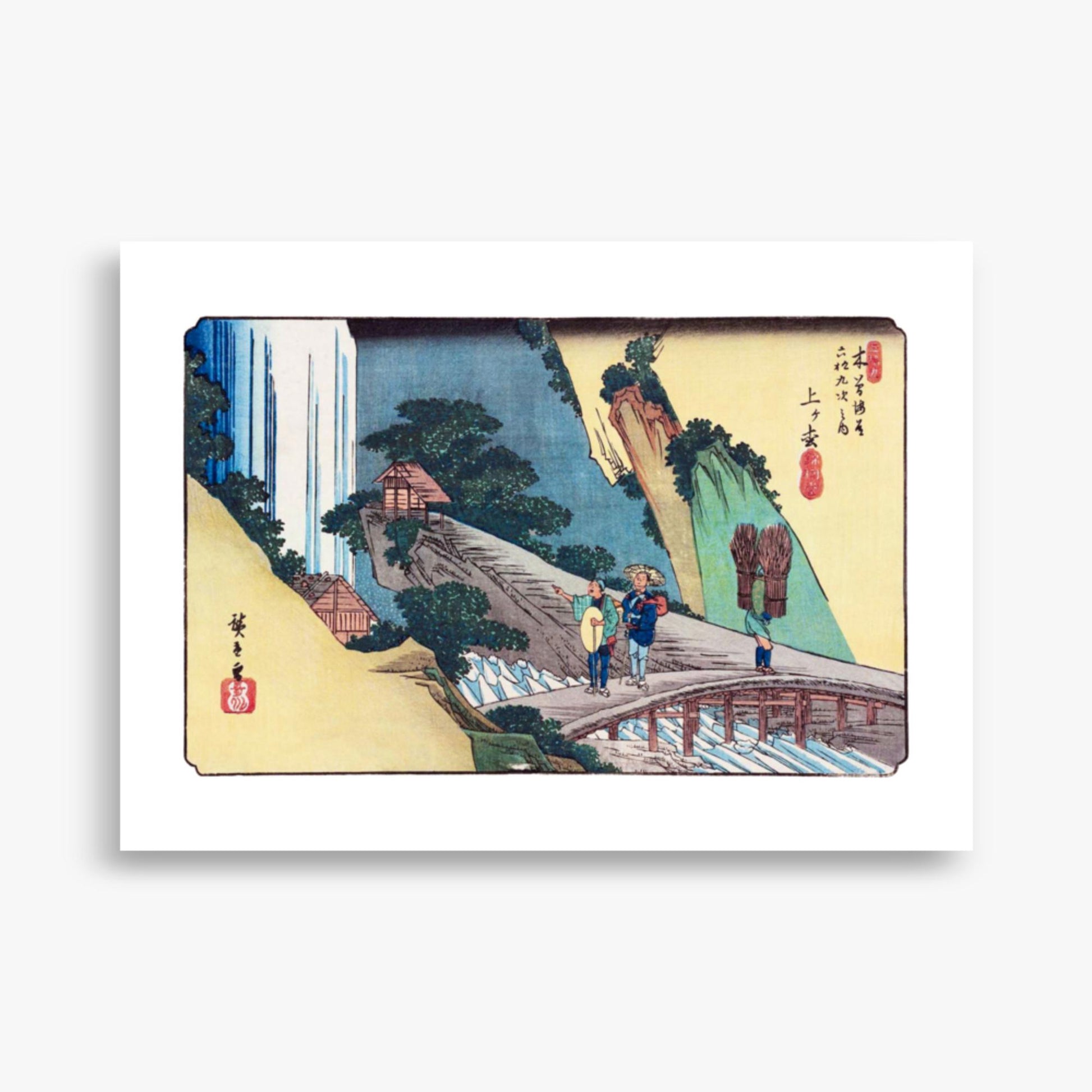 Keisai Yeisen, Utagawa Hiroshige: Agematsu-juku, Sixty-nine Stations of the Kiso Road - 50x70 cm Poster