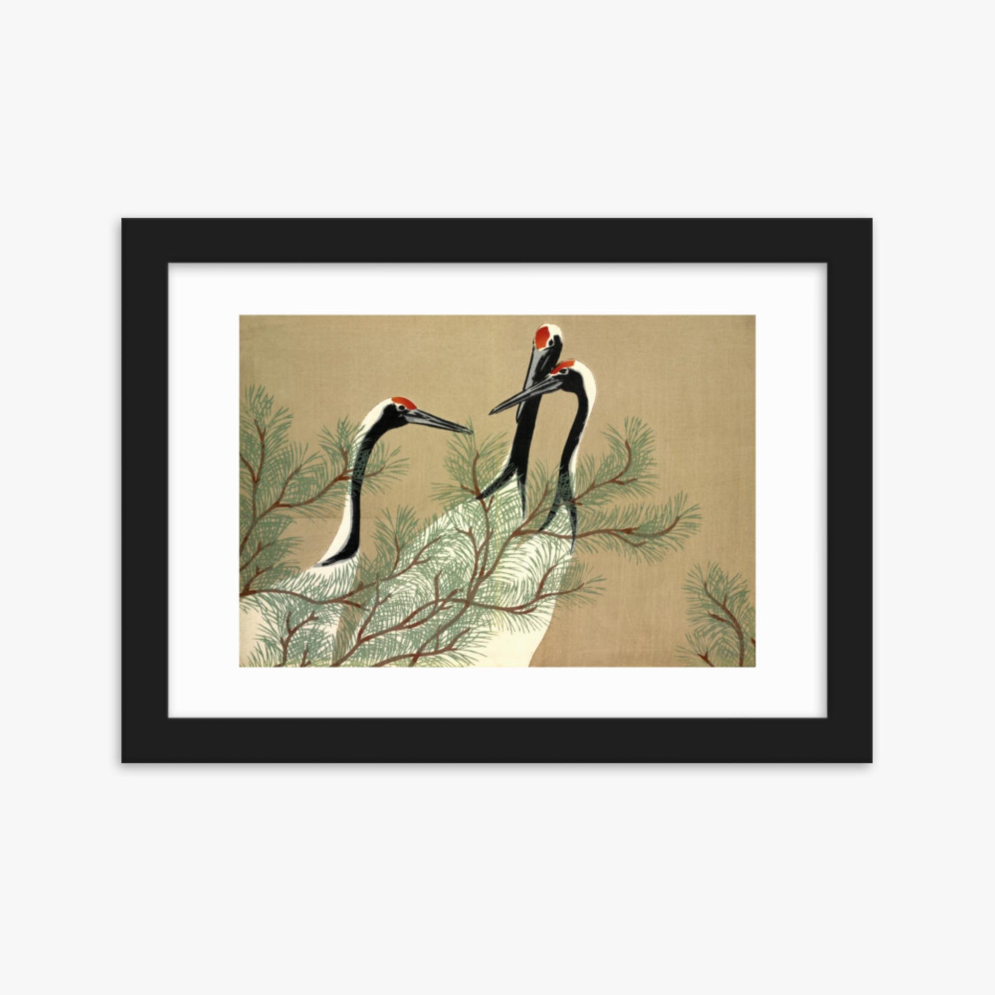 Kamisaka Sekka: Tsuru, from Momoyo-gusa - 21x30 cm Poster With Black Frame