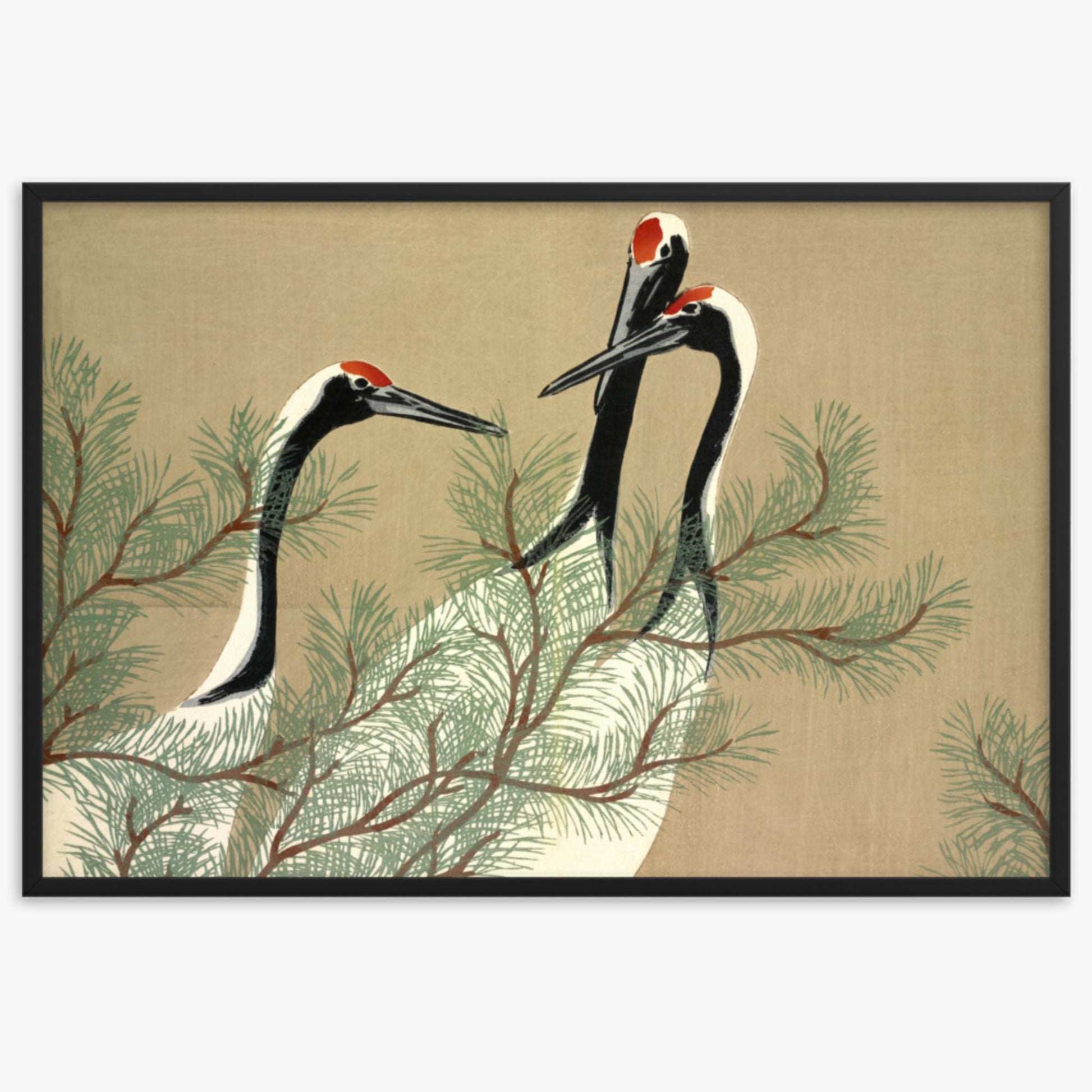 Kamisaka Sekka: Tsuru, from Momoyo-gusa - 61x91 cm Poster With Black Frame