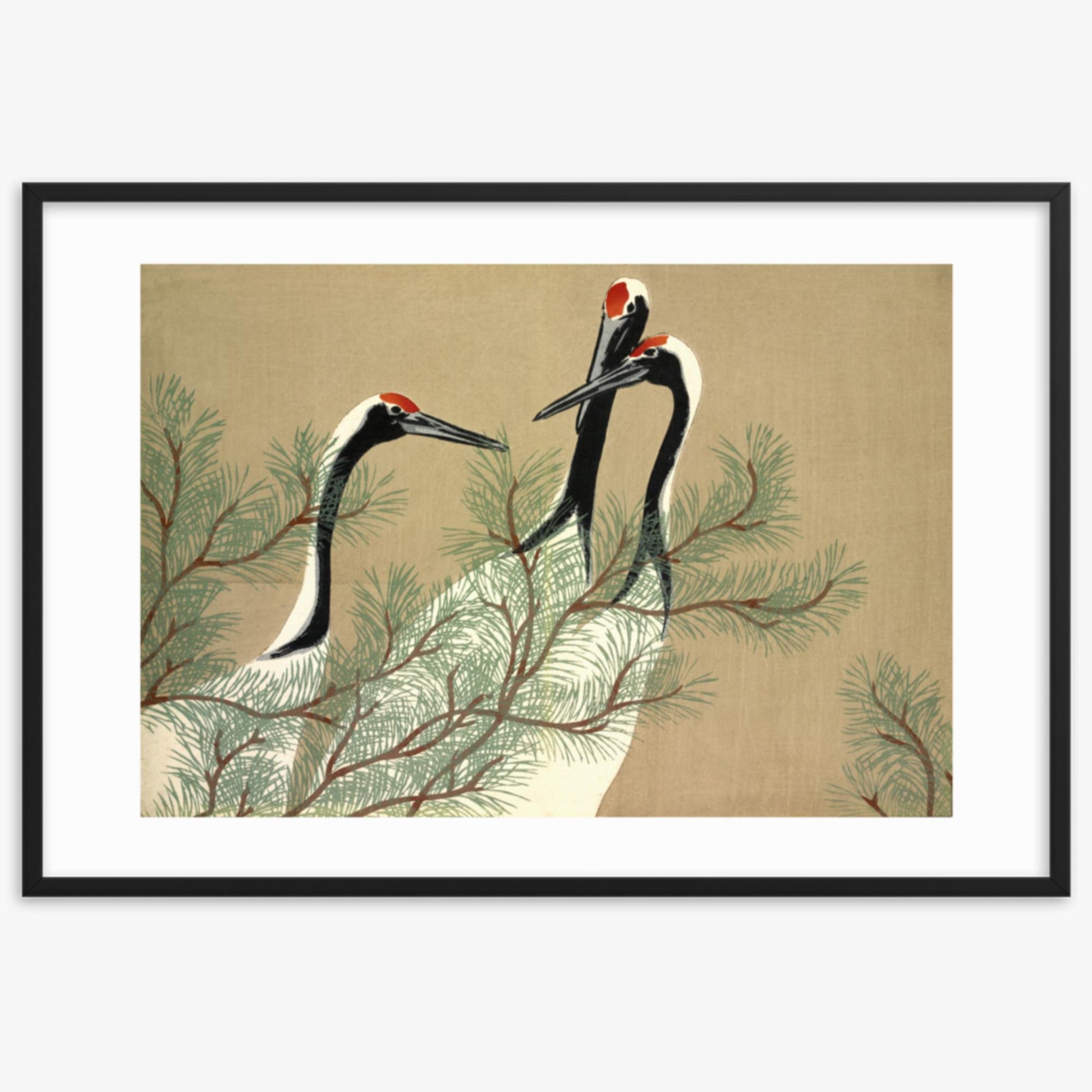 Kamisaka Sekka: Tsuru, from Momoyo-gusa - 61x91 cm Poster With Black Frame