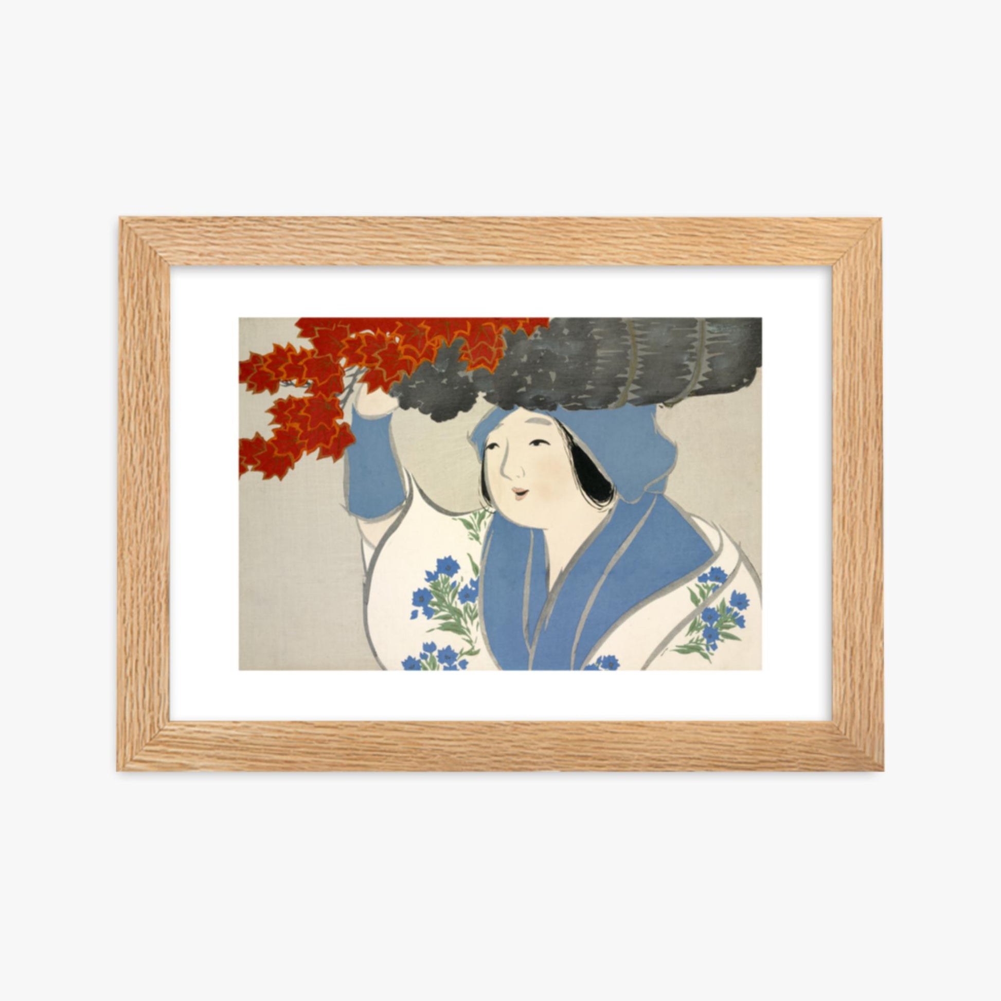 Kamisaka Sekka: Kuroki Uri, from Momoyo-gusa - 21x30 cm Poster With Oak Frame