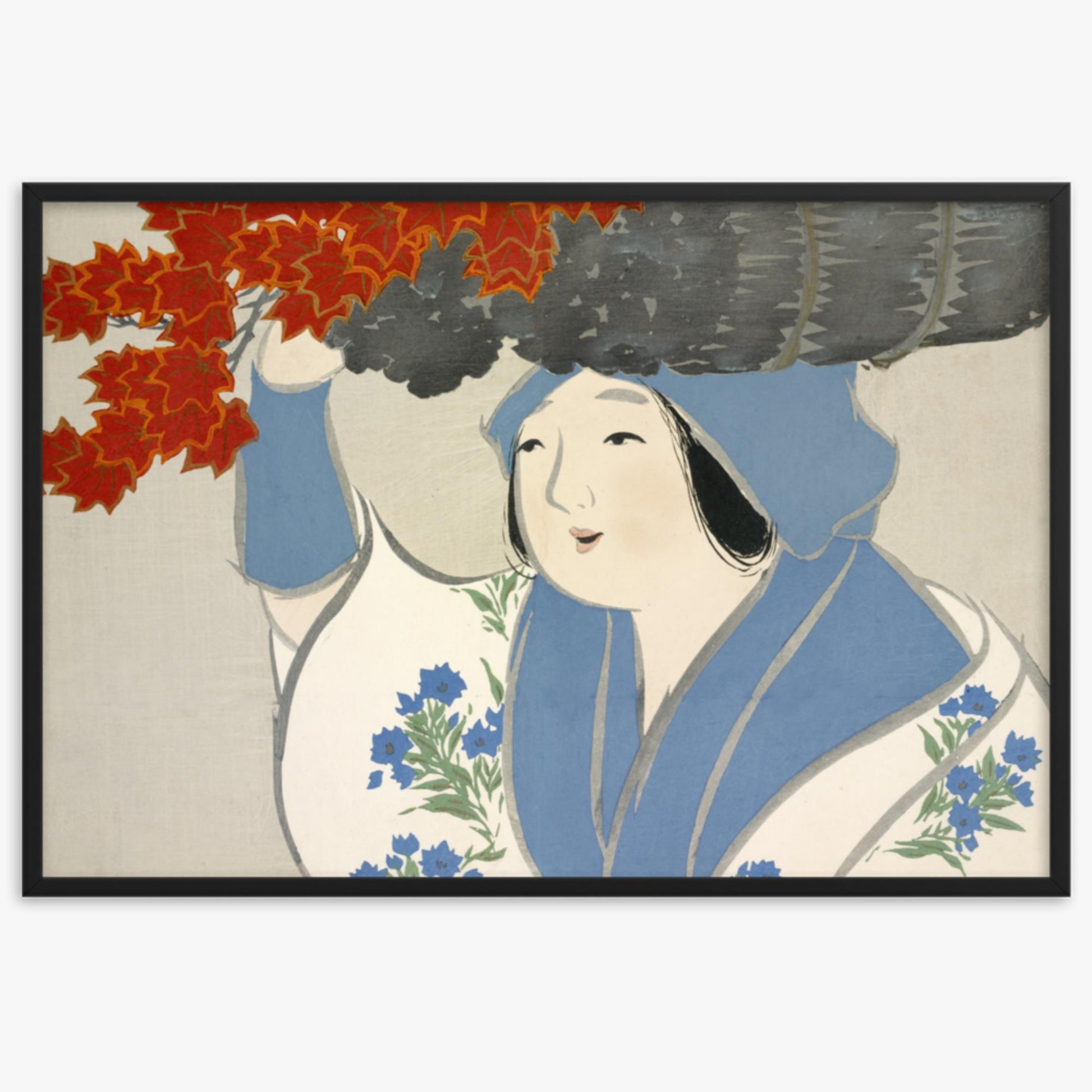 Kamisaka Sekka: Kuroki Uri, from Momoyo-gusa - 61x91 cm Poster With Black Frame