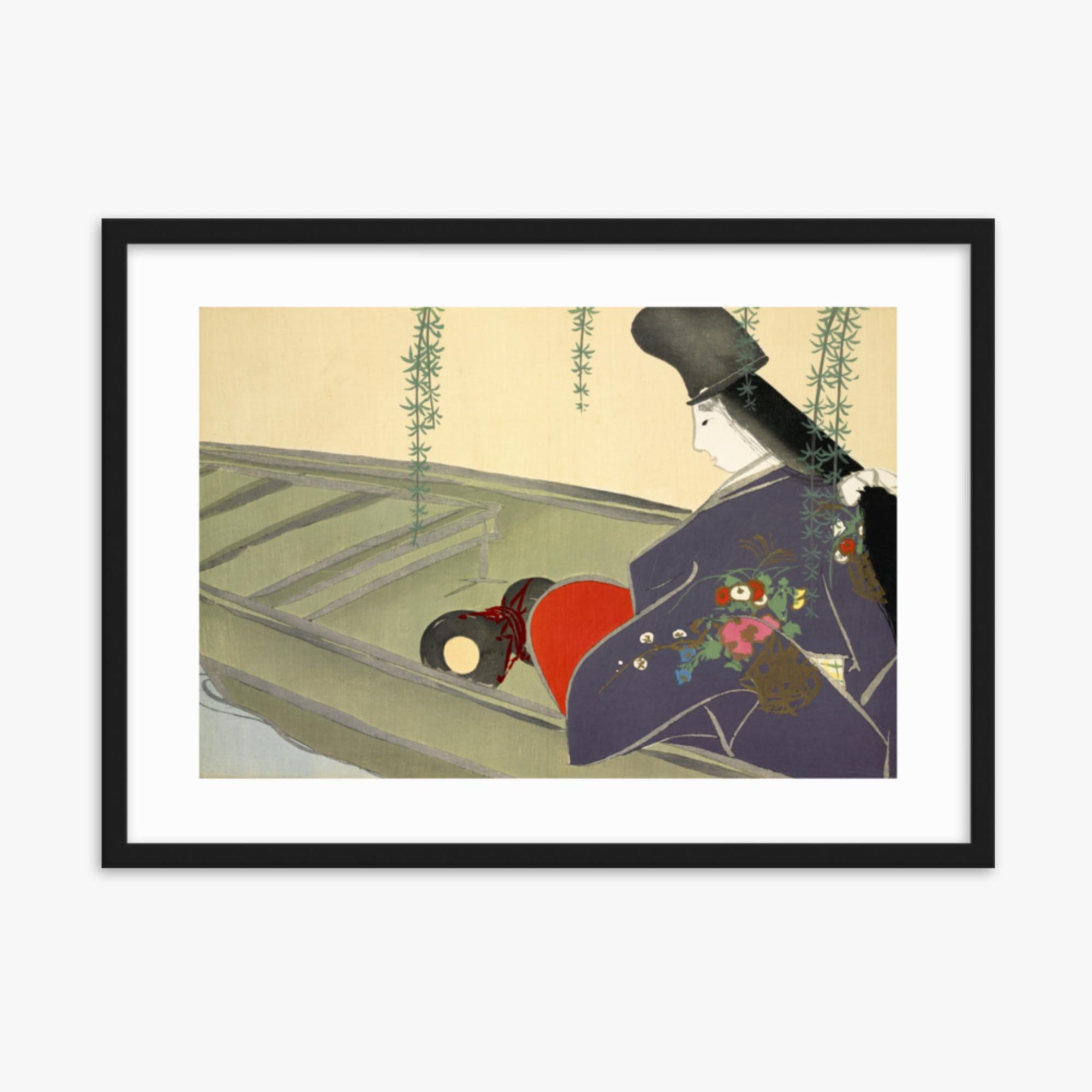 Kamisaka Sekka: Asazuma-bune, from Momoyo-gusa - 50x70 cm Poster With Black Frame