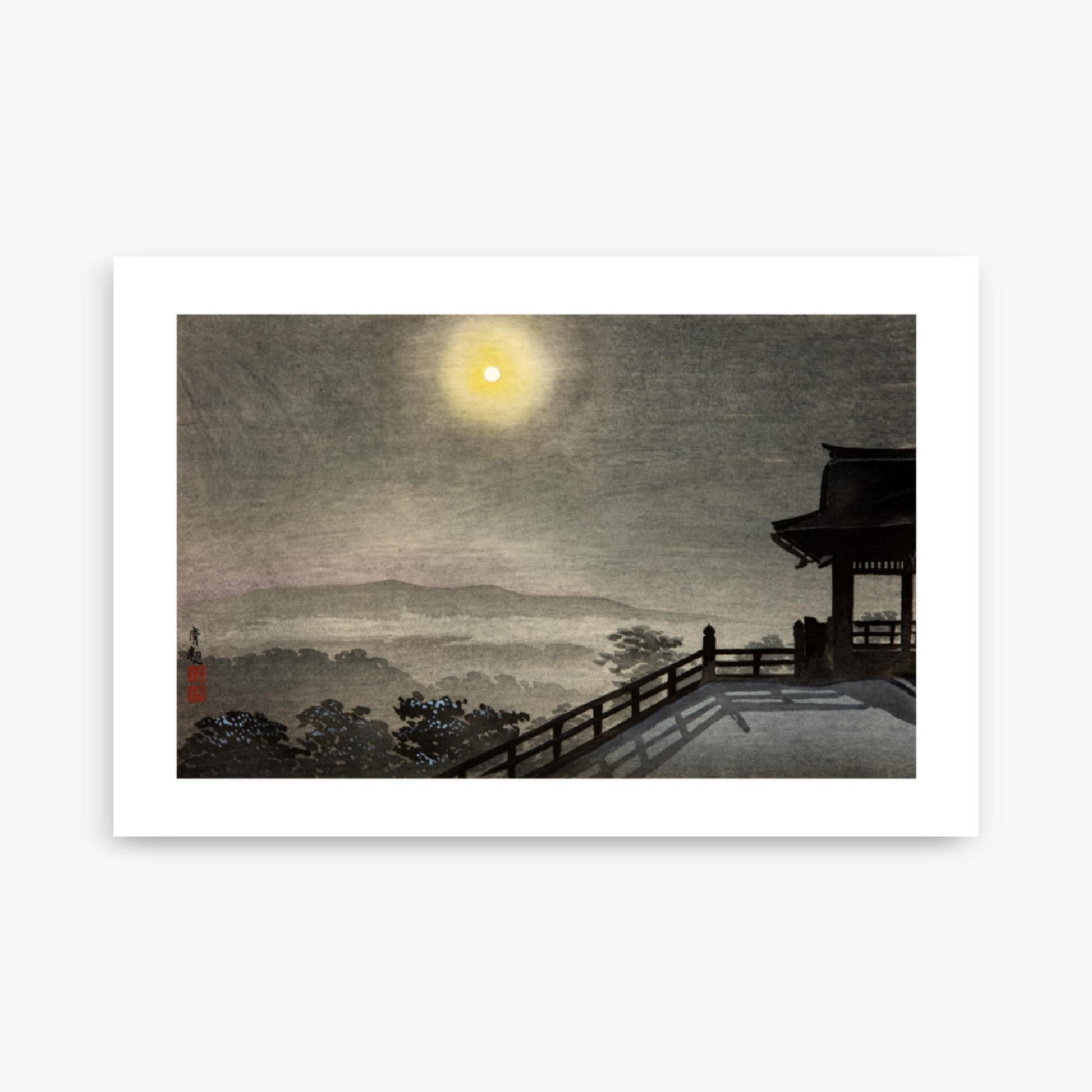 Kobayashi Kiyochika: Cool Moon Evening at Kiyomizudo in the Eastern Capital - 61x91 cm Poster