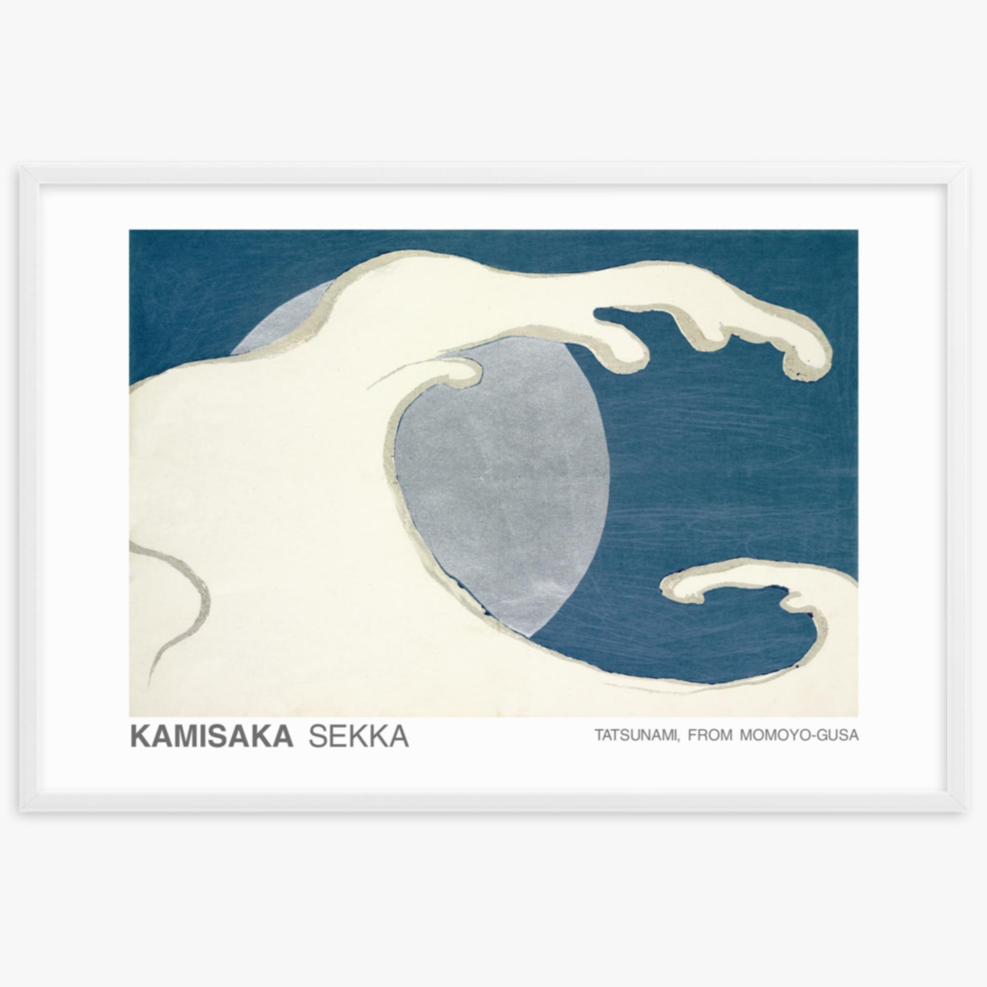 Kamisaka Sekka: Tatsunami, from Momoyo-gusa - Japandi - 61x91 cm Poster With White Frame