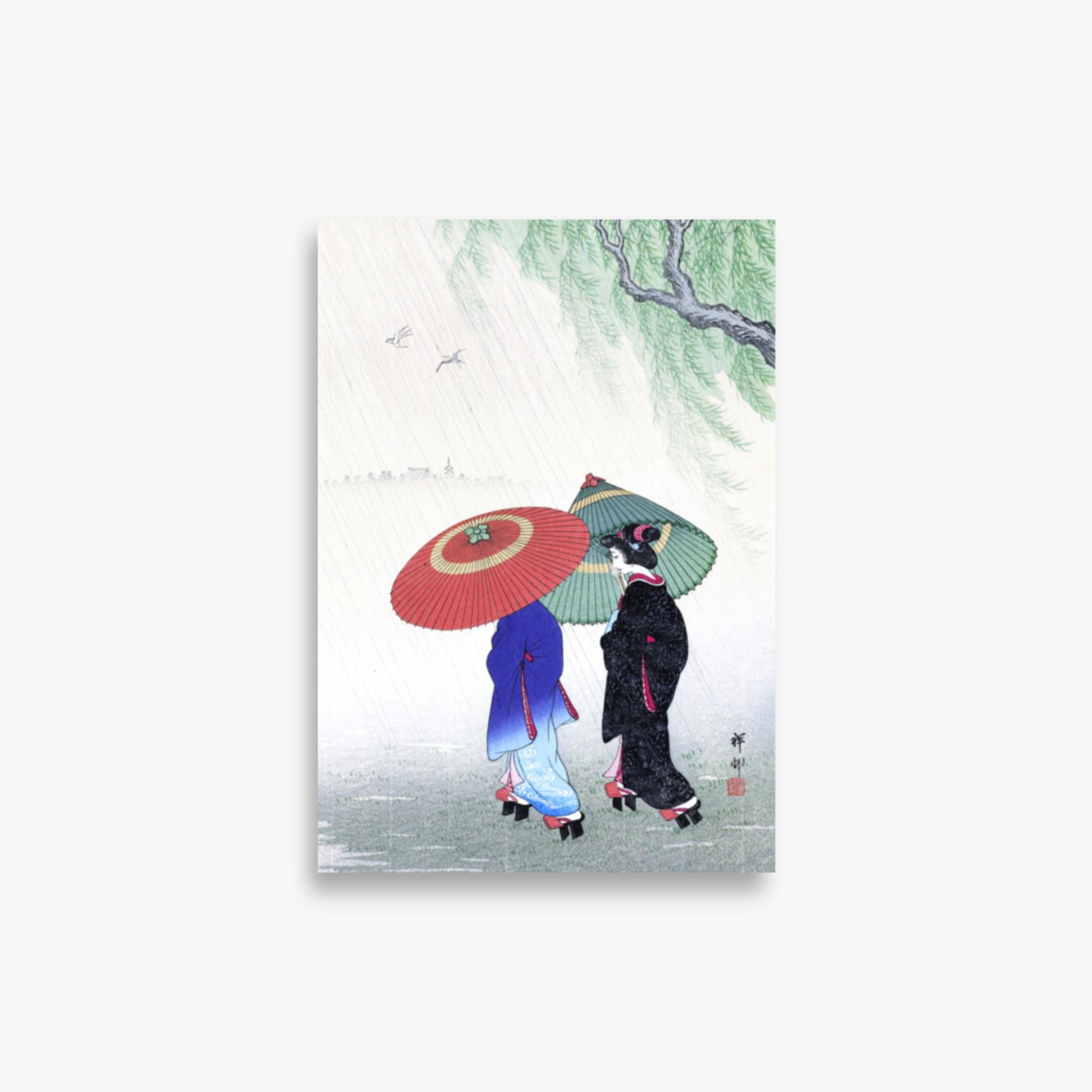 Ohara Koson - Two Women in the Rain 21x30 cm Poster