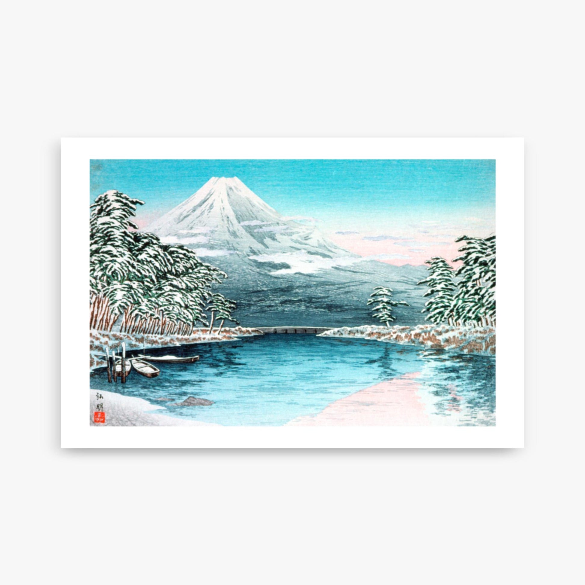 Takahashi Hiroaki (Shōtei) - Mt. Fuji from Tagonoura, Snow Scene 61x91 cm Poster