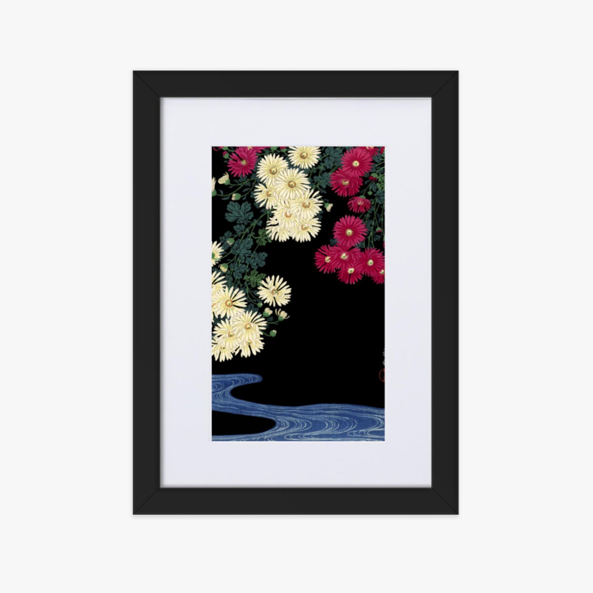 Ohara Koson - Chrysanthemums 21x30 cm Poster With Black Frame