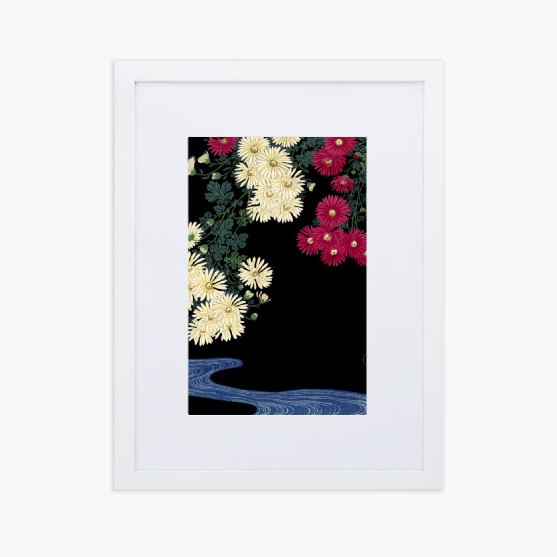 Ohara Koson - Chrysanthemums 30x40 cm Poster With White Frame