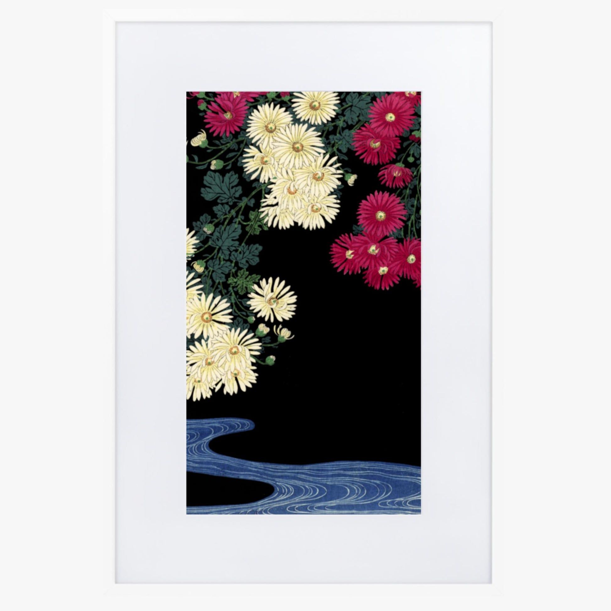 Ohara Koson - Chrysanthemums 61x91 cm Poster With White Frame