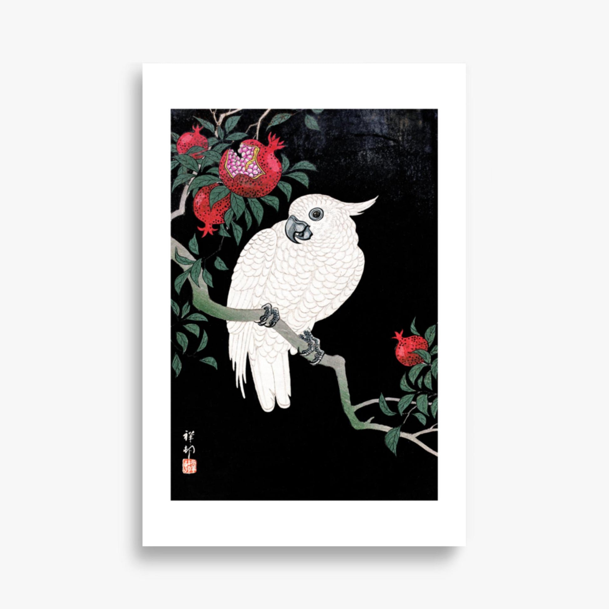 Ohara Koson - Cockatoo and Pomegranate 61x91 cm Poster