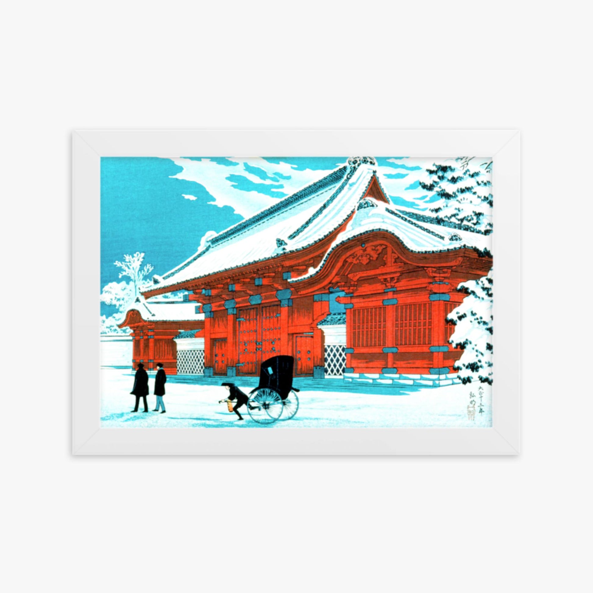 Takahashi Hiroaki (Shōtei) - The Red Gate of Hongo in Snow 21x30 cm Poster With White Frame