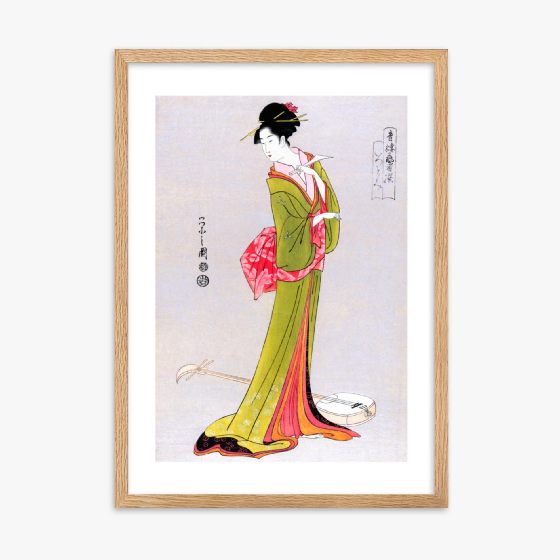 Eishi Hosoda - Itsutomi 50x70 cm Poster With Oak Frame