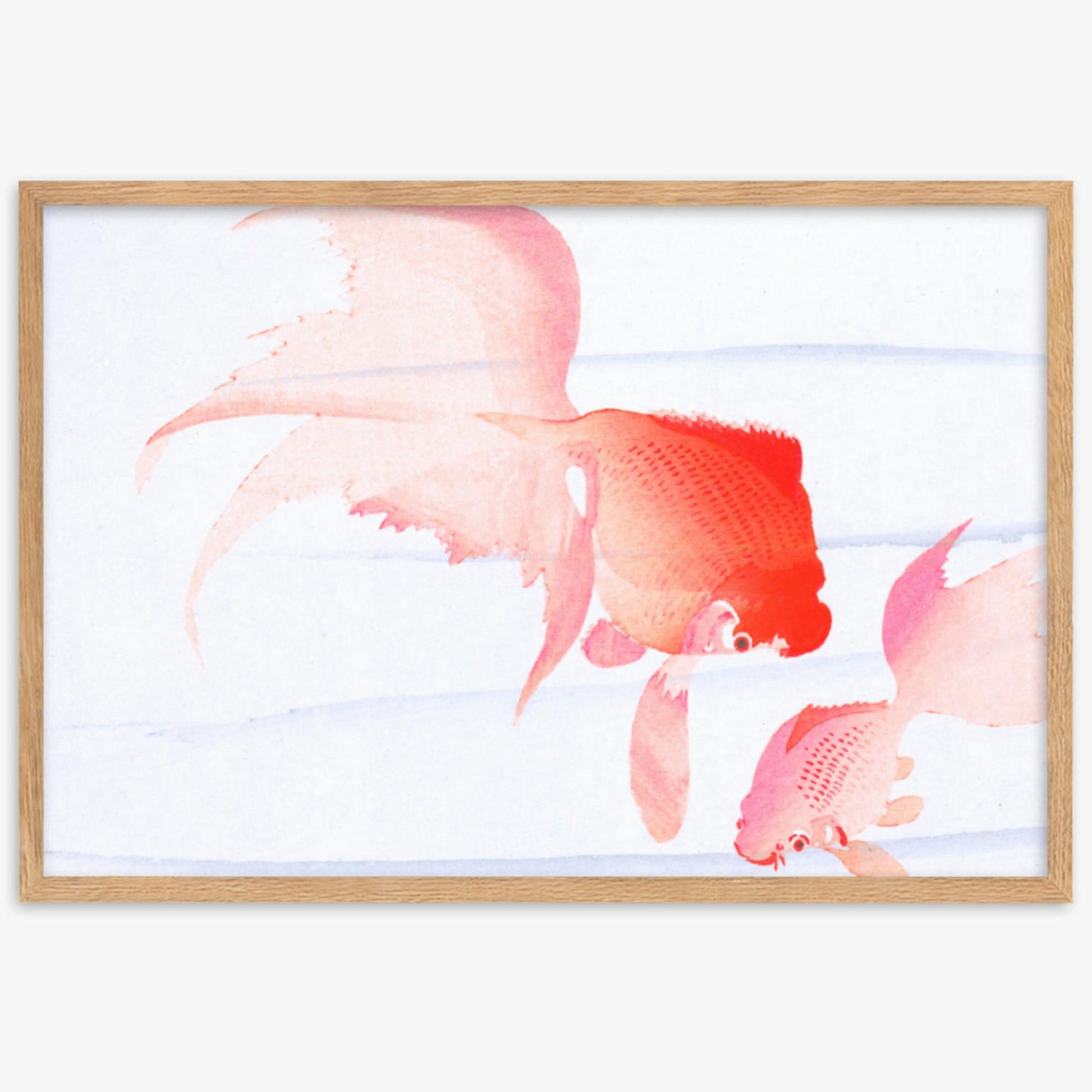 Ohara Koson - Gold Fish 61x91 cm Poster With Oak Frame