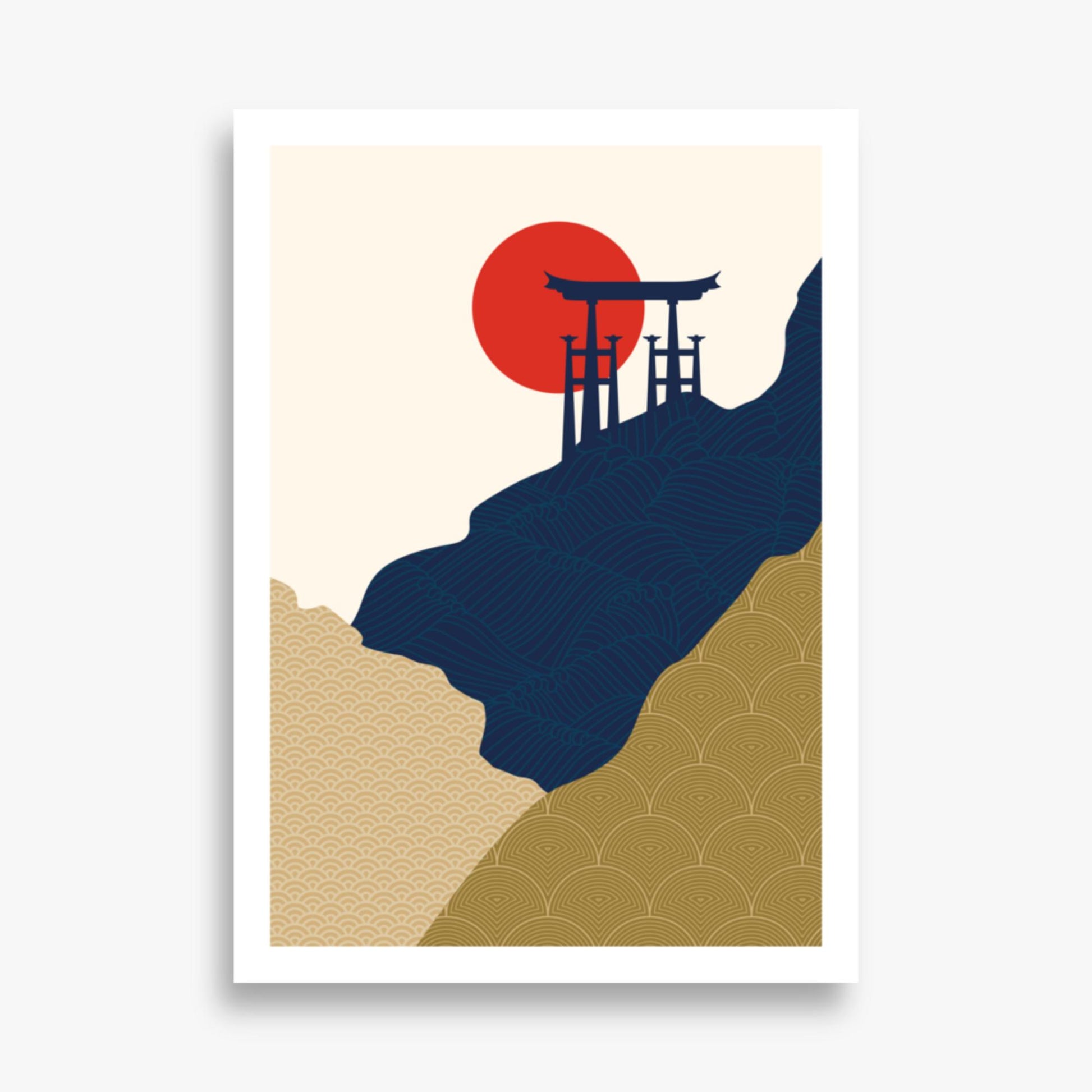 Modern illustration: Torii Gate in the Sun 50x70 cm Poster