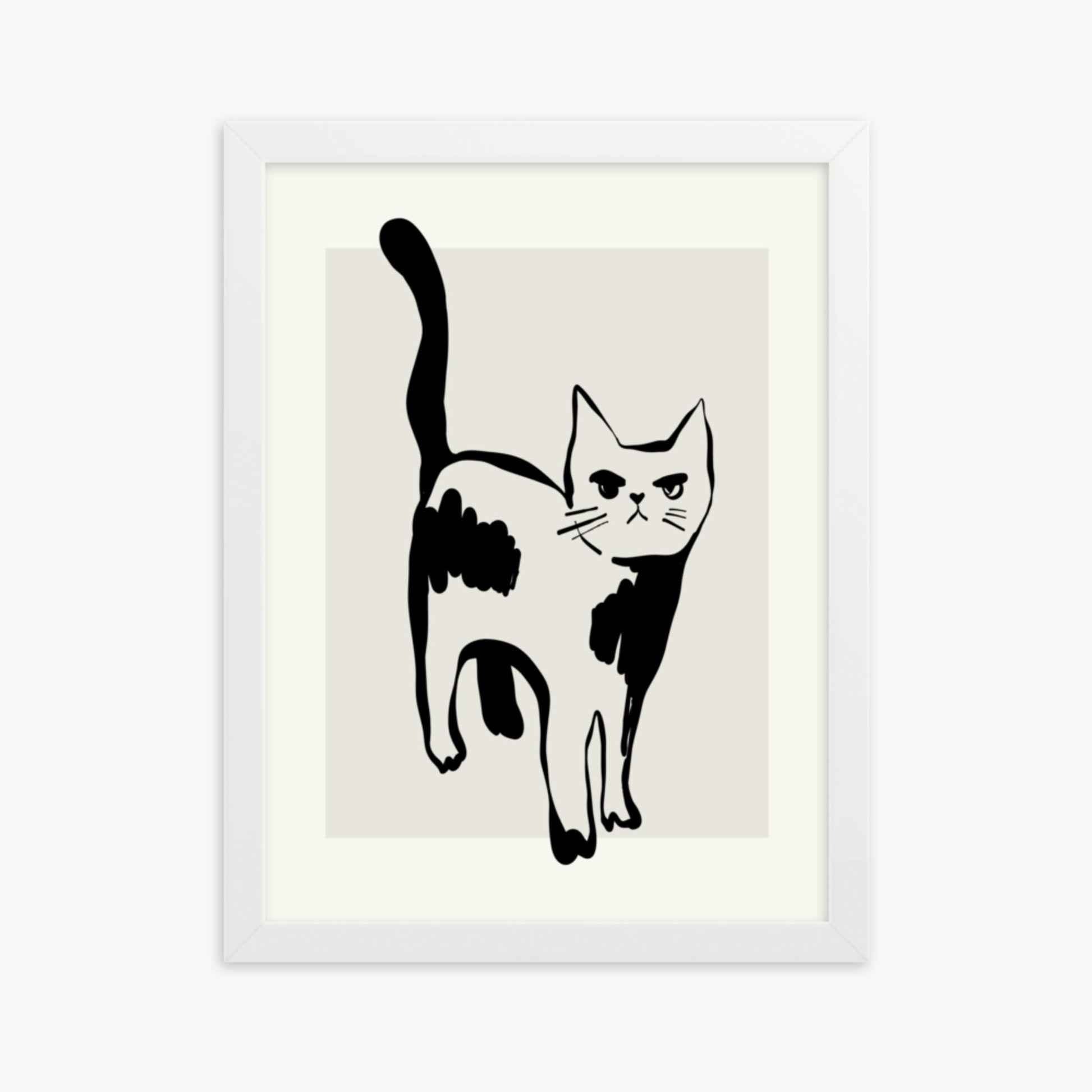 Modern illustration: Huh? 30x40 cm Poster With White Frame Frame