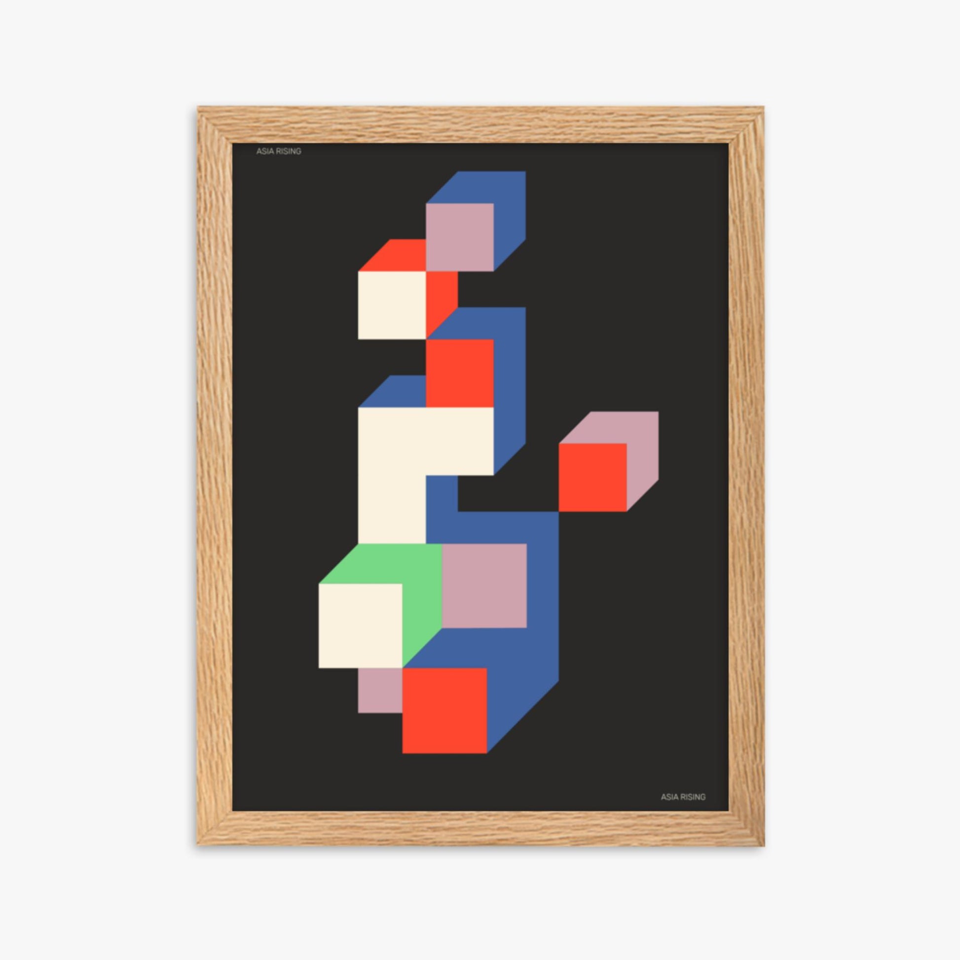 Modern illustration: Skyscraper 30x40 cm Poster With Oak Frame Frame