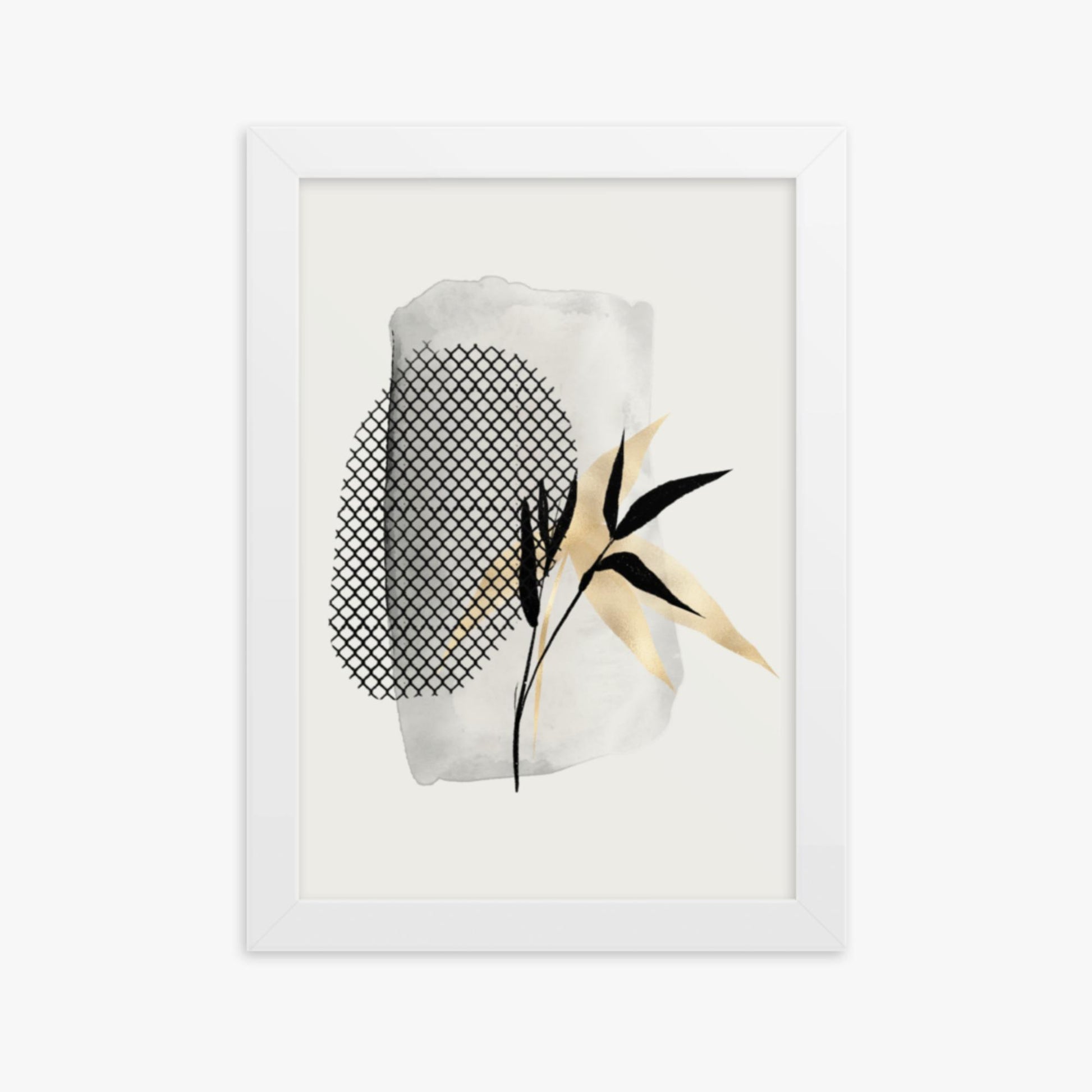 Modern illustration: Leaves 21x30 cm Poster With White Frame Frame