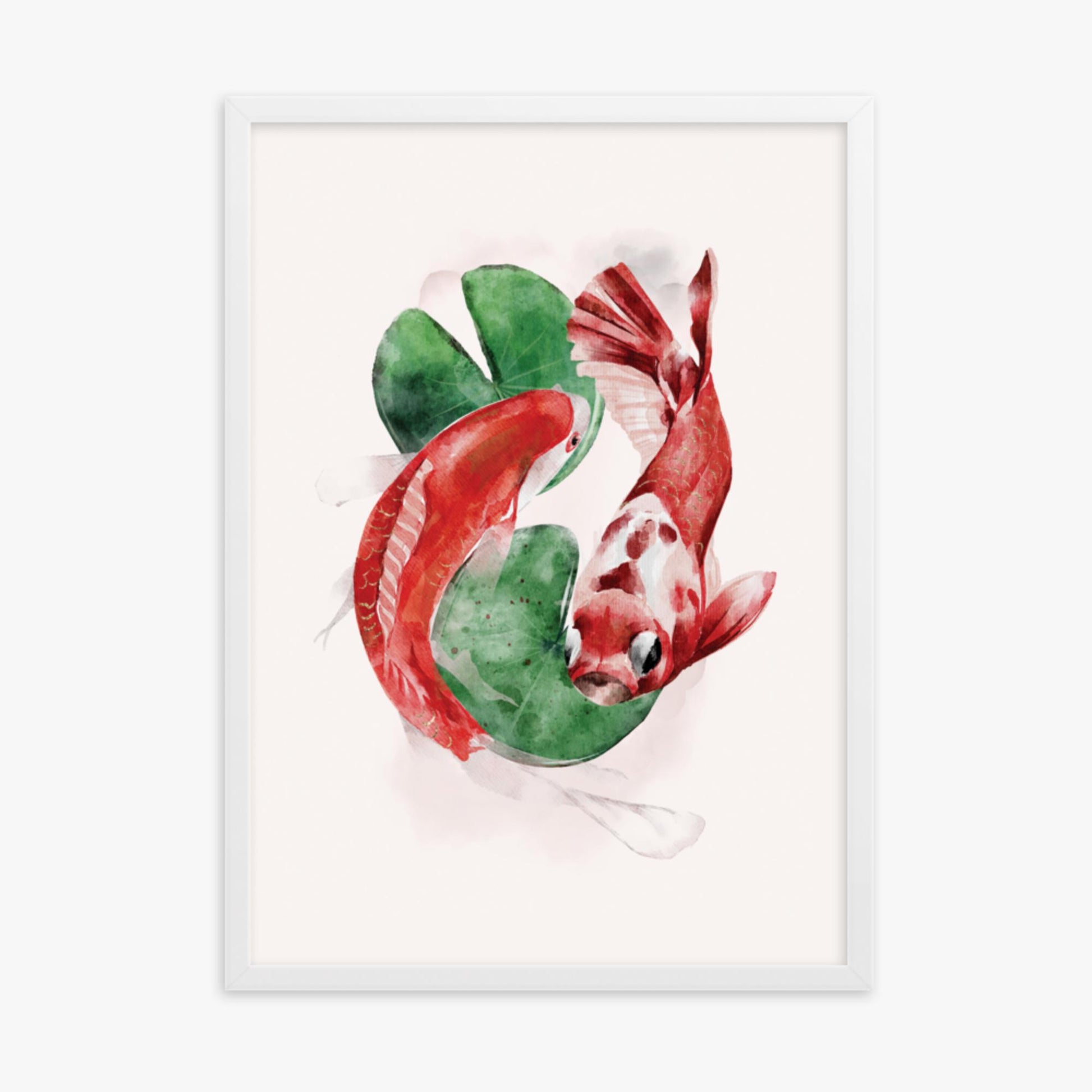 Modern illustration: Koi 50x70 cm Poster With White Frame Frame