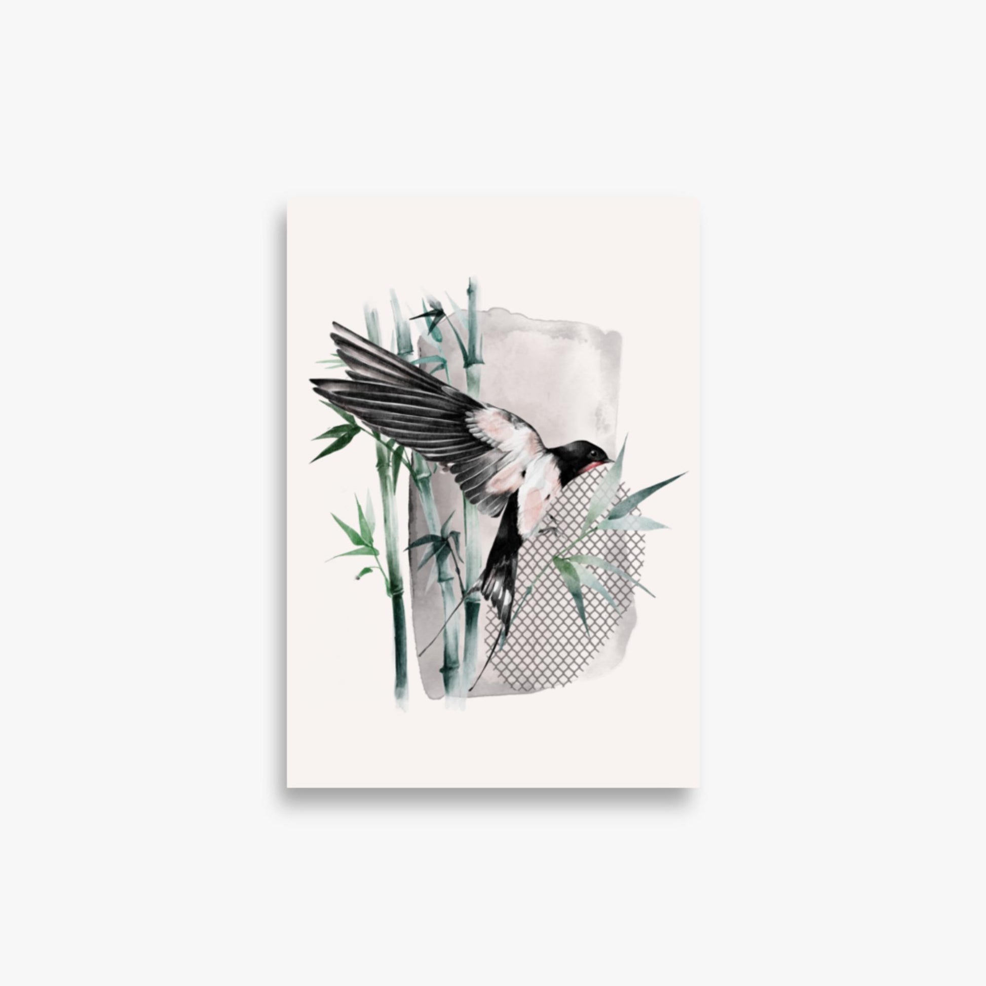 Modern illustration: Bird on Bamboo 21x30 cm Poster