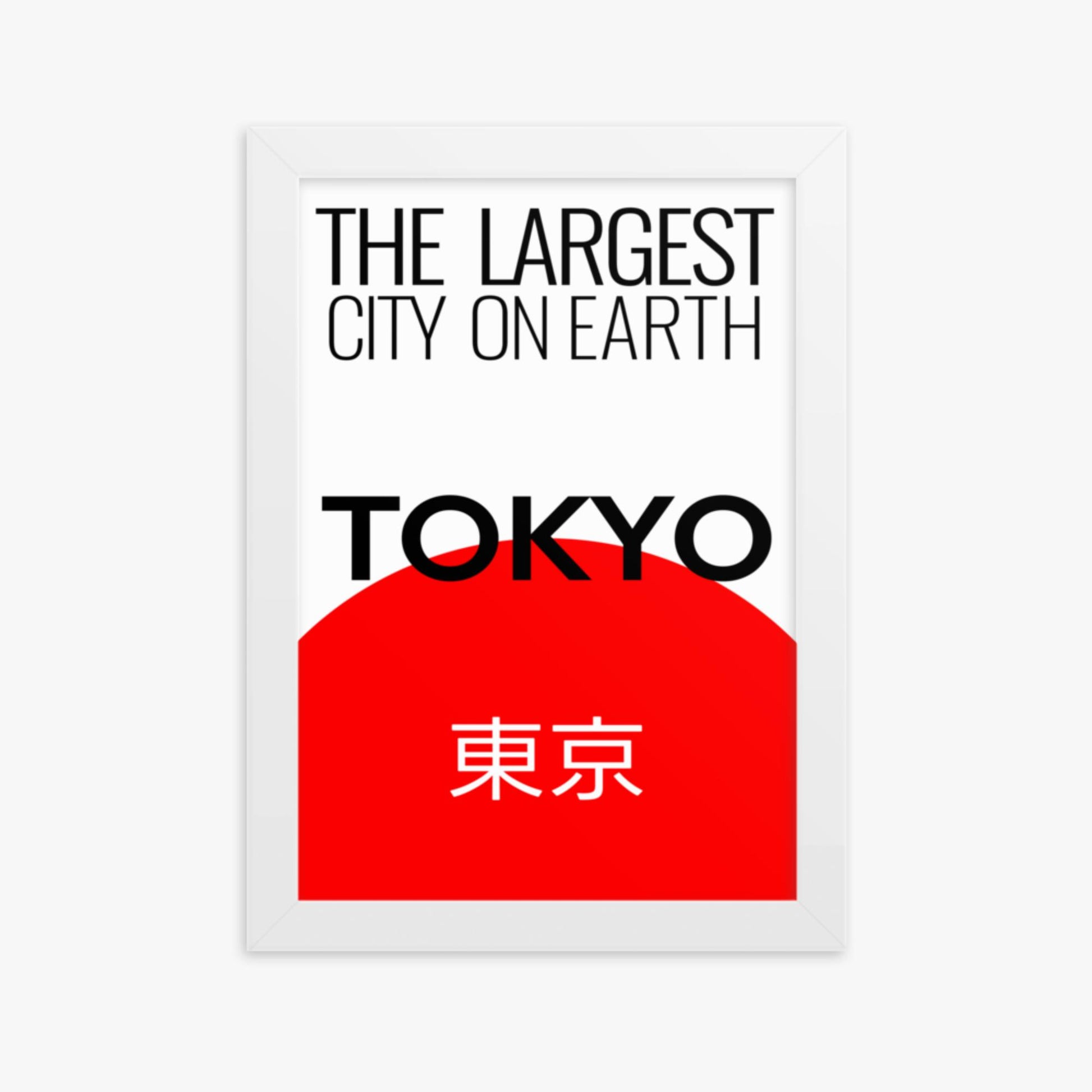 Modern illustration: The Largest City on Earth 21x30 cm Poster With White Frame Frame