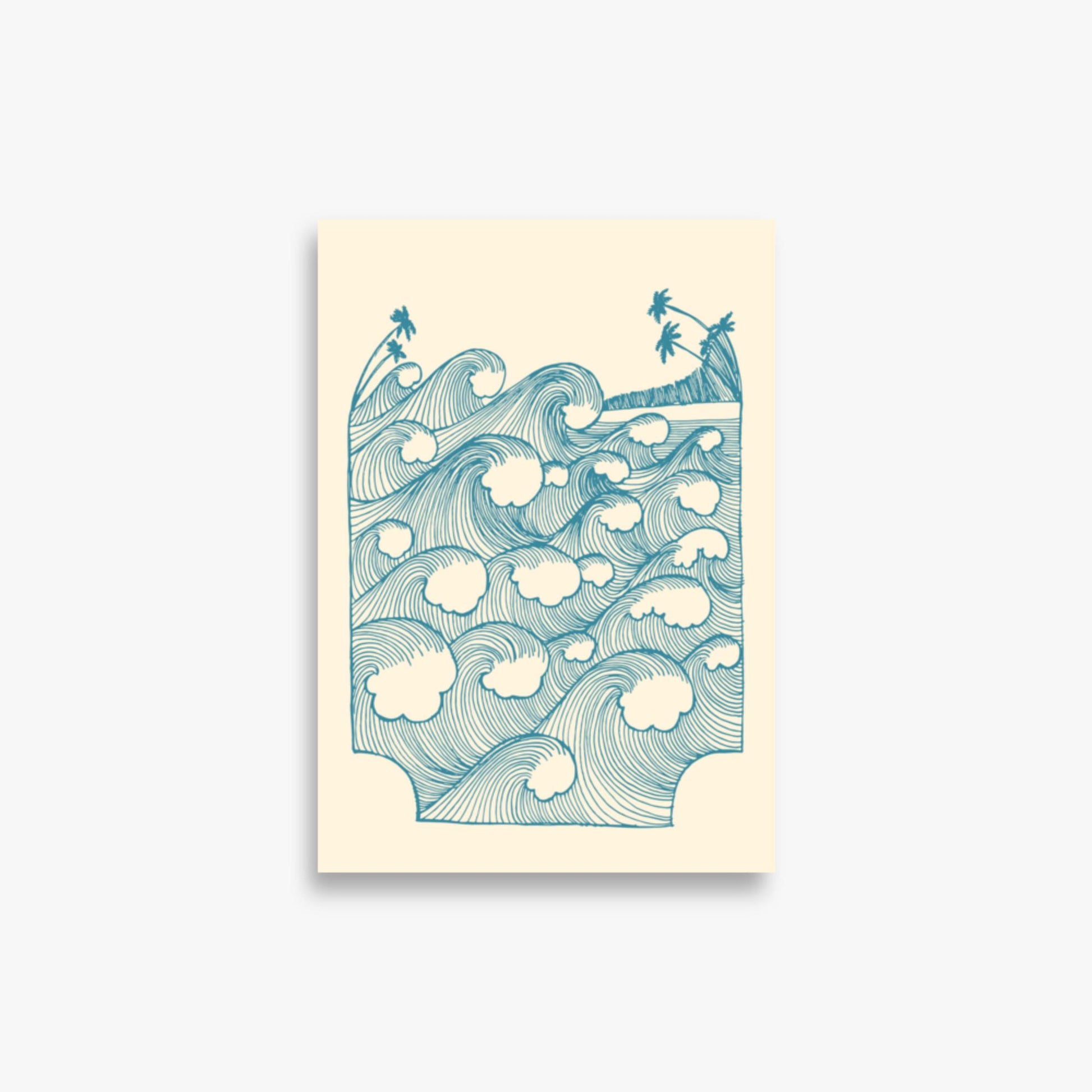 Modern illustration: Vintage Great Waves 21x30 cm Poster