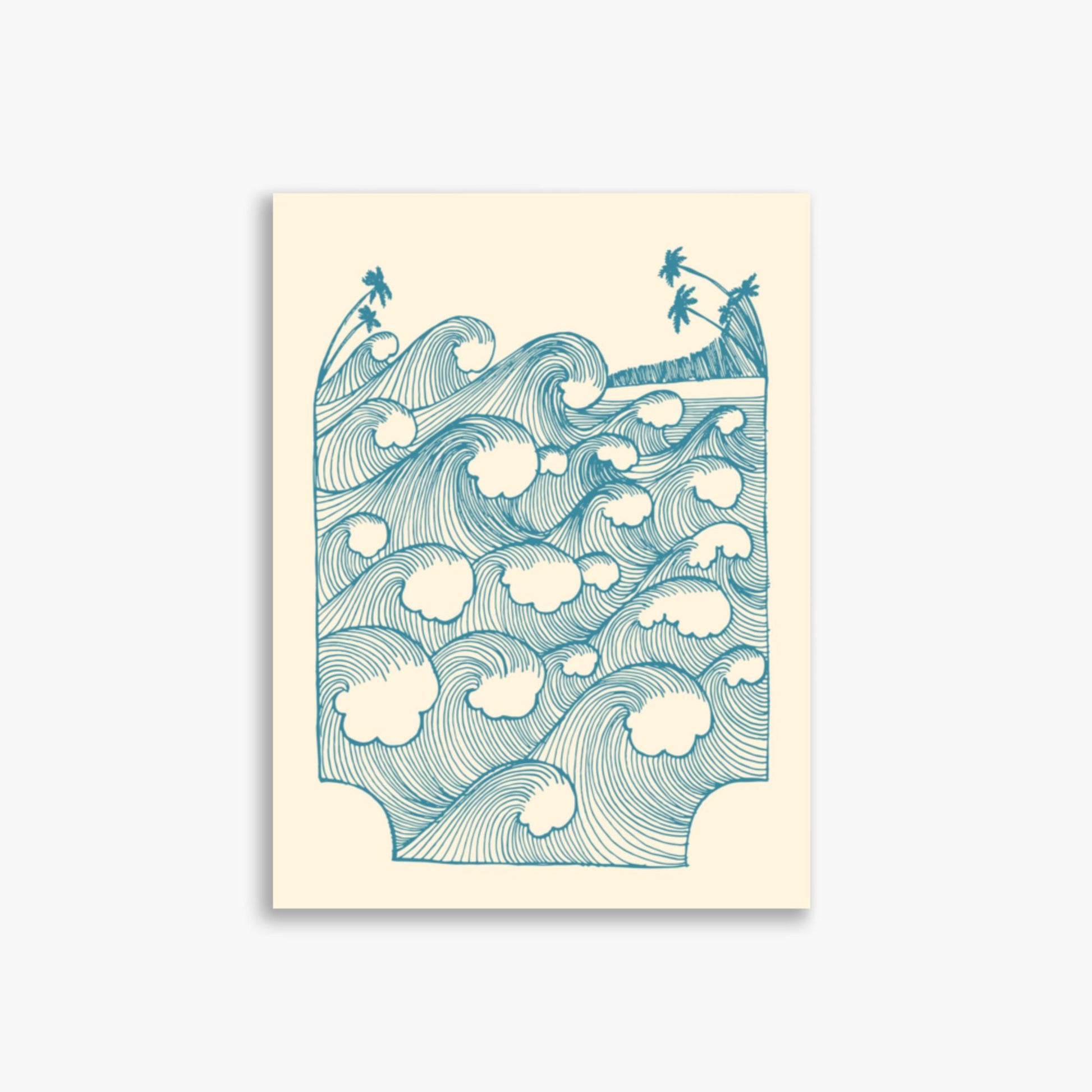 Modern illustration: Vintage Great Waves 30x40 cm Poster