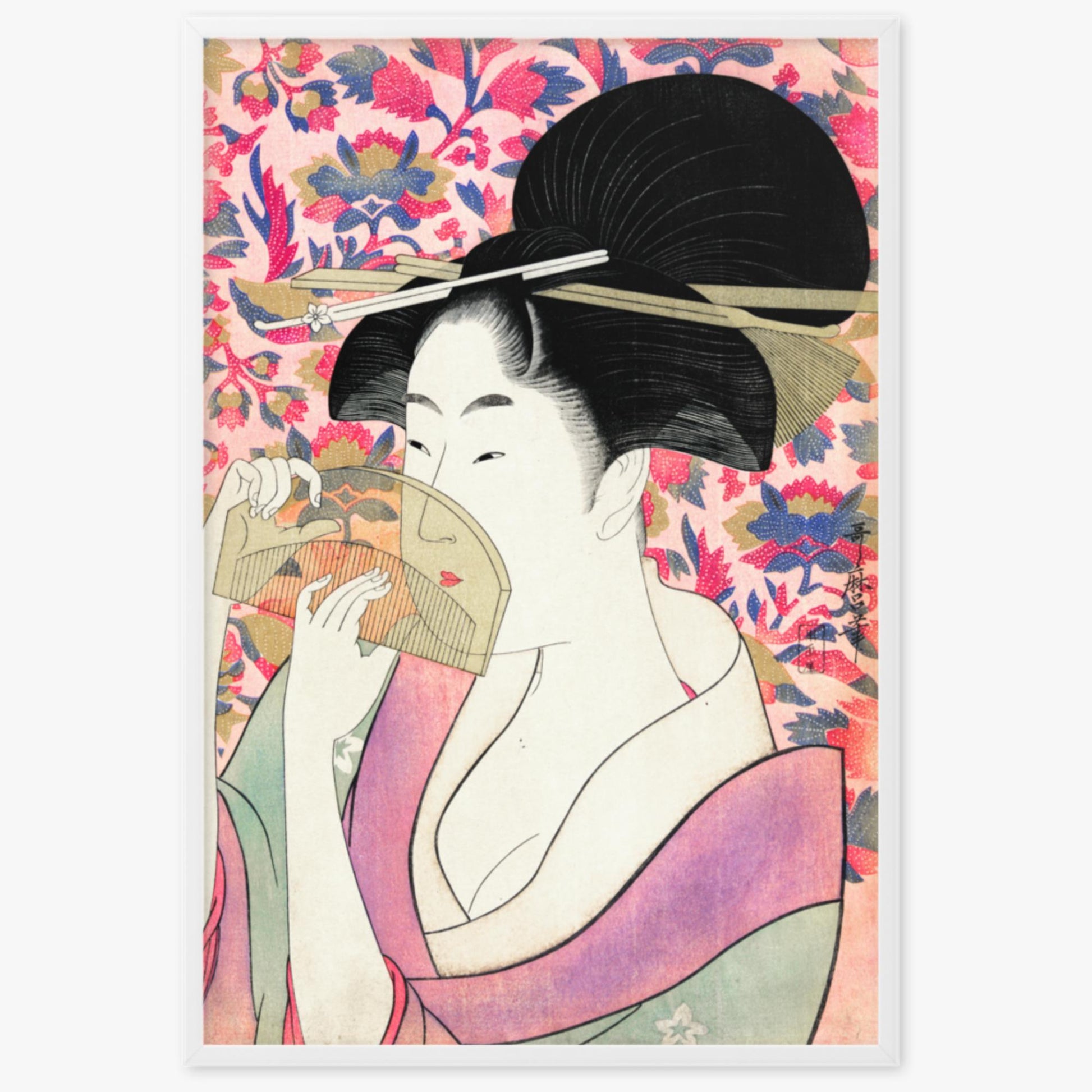 Utamaro Kitagawa - Kushi  61x91 cm Poster With White Frame