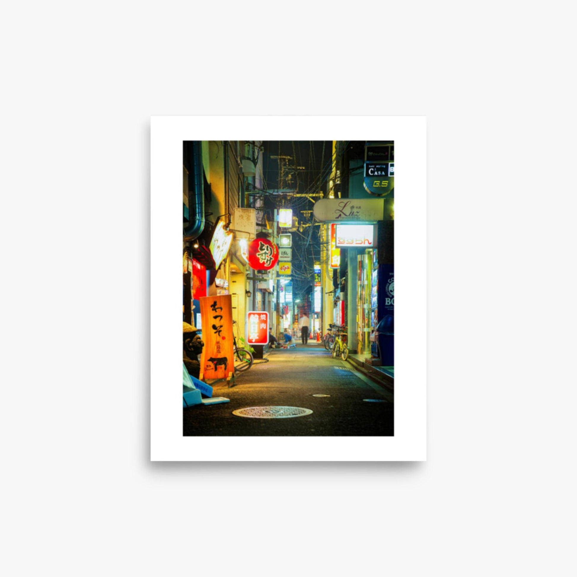 Kyoto, Japan backstreet at night 8x10 in Poster