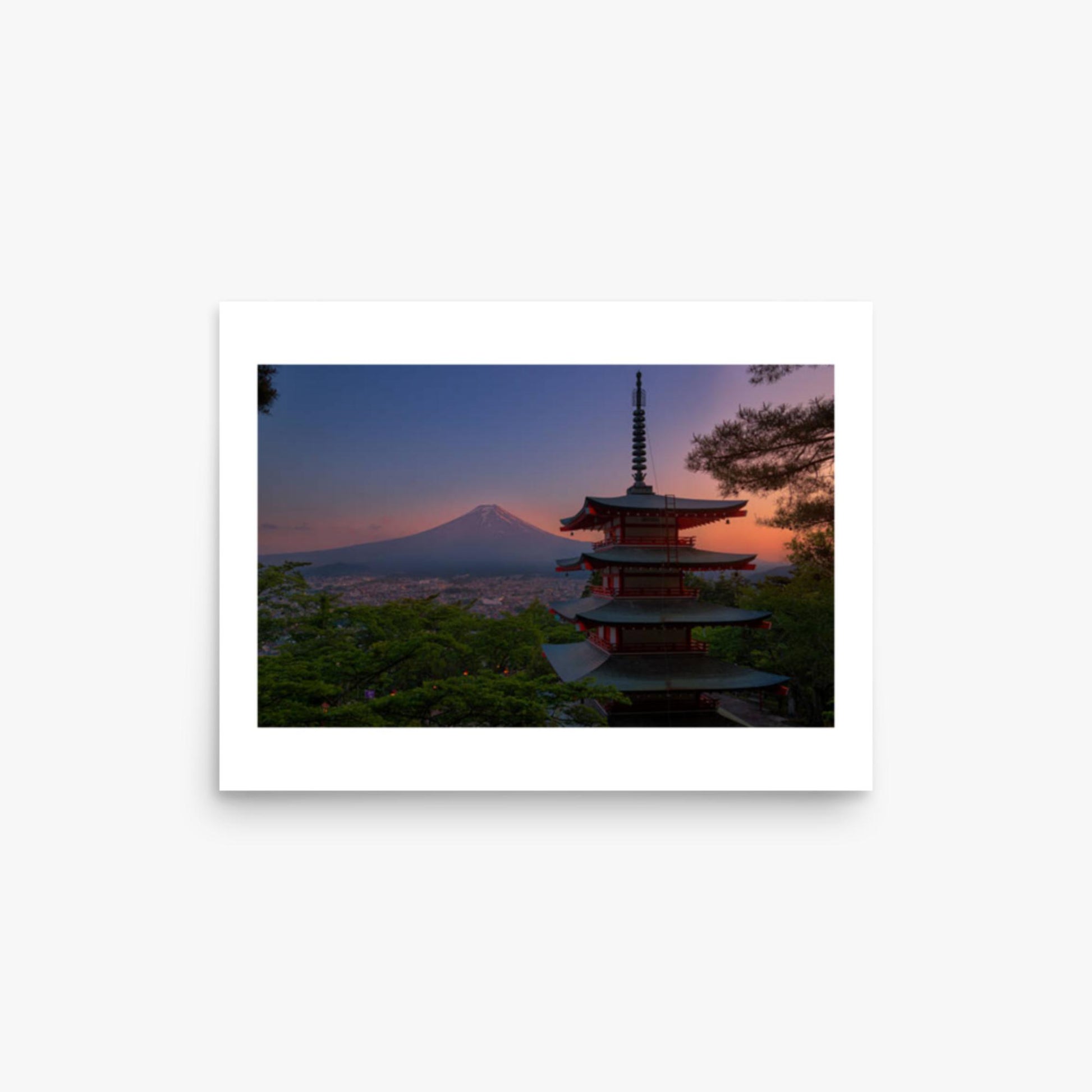 Red Pagoda 12x16 in Poster